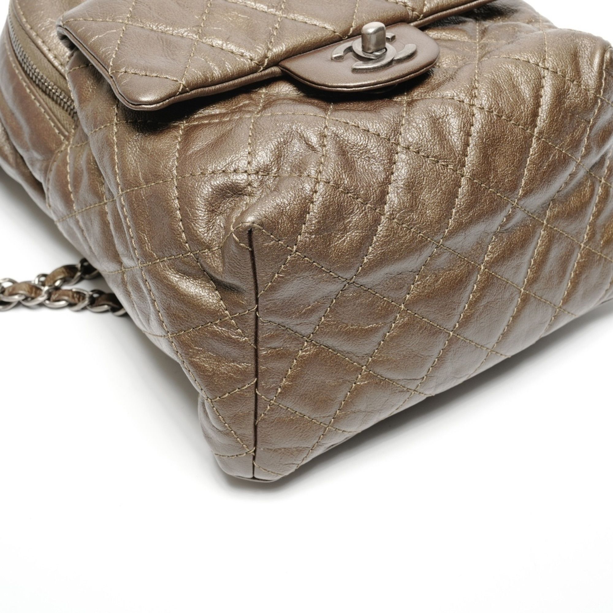 Chanel Chanel Lambskin Matelassé Backpack (Khaki) Size ONE SIZE - 5 Thumbnail
