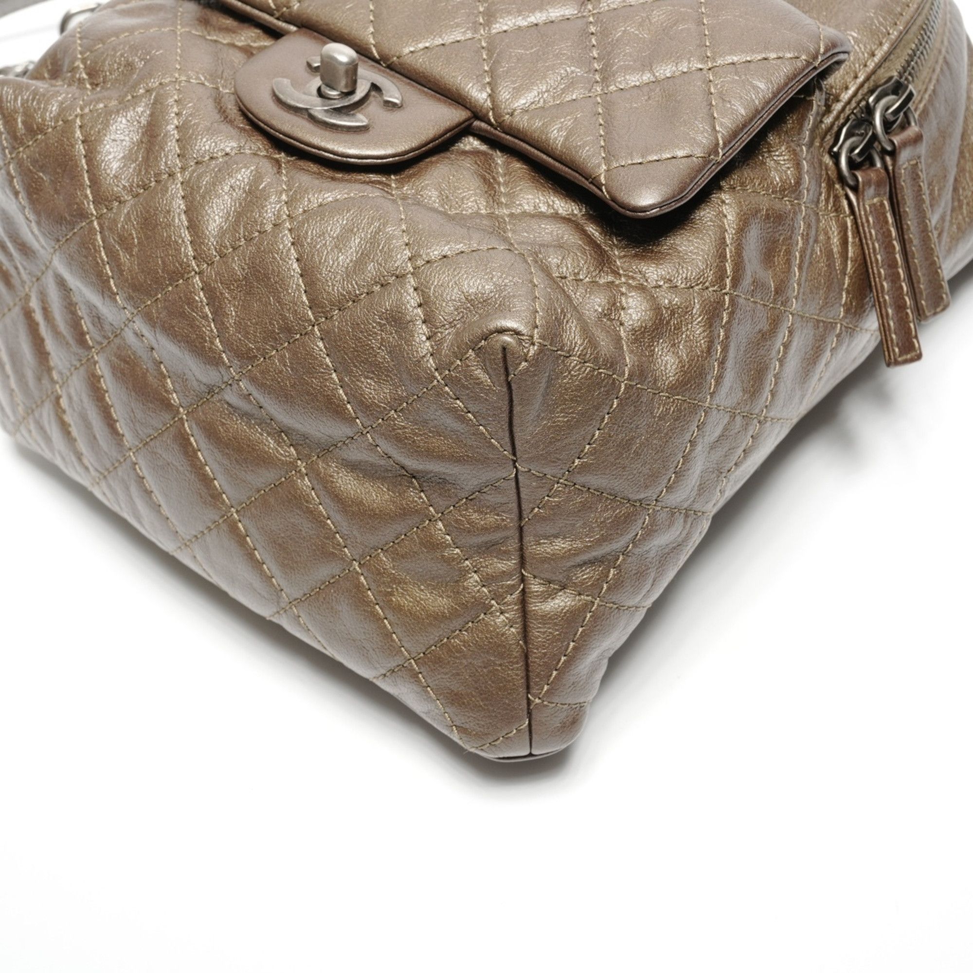 Chanel Chanel Lambskin Matelassé Backpack (Khaki) Size ONE SIZE - 6 Thumbnail