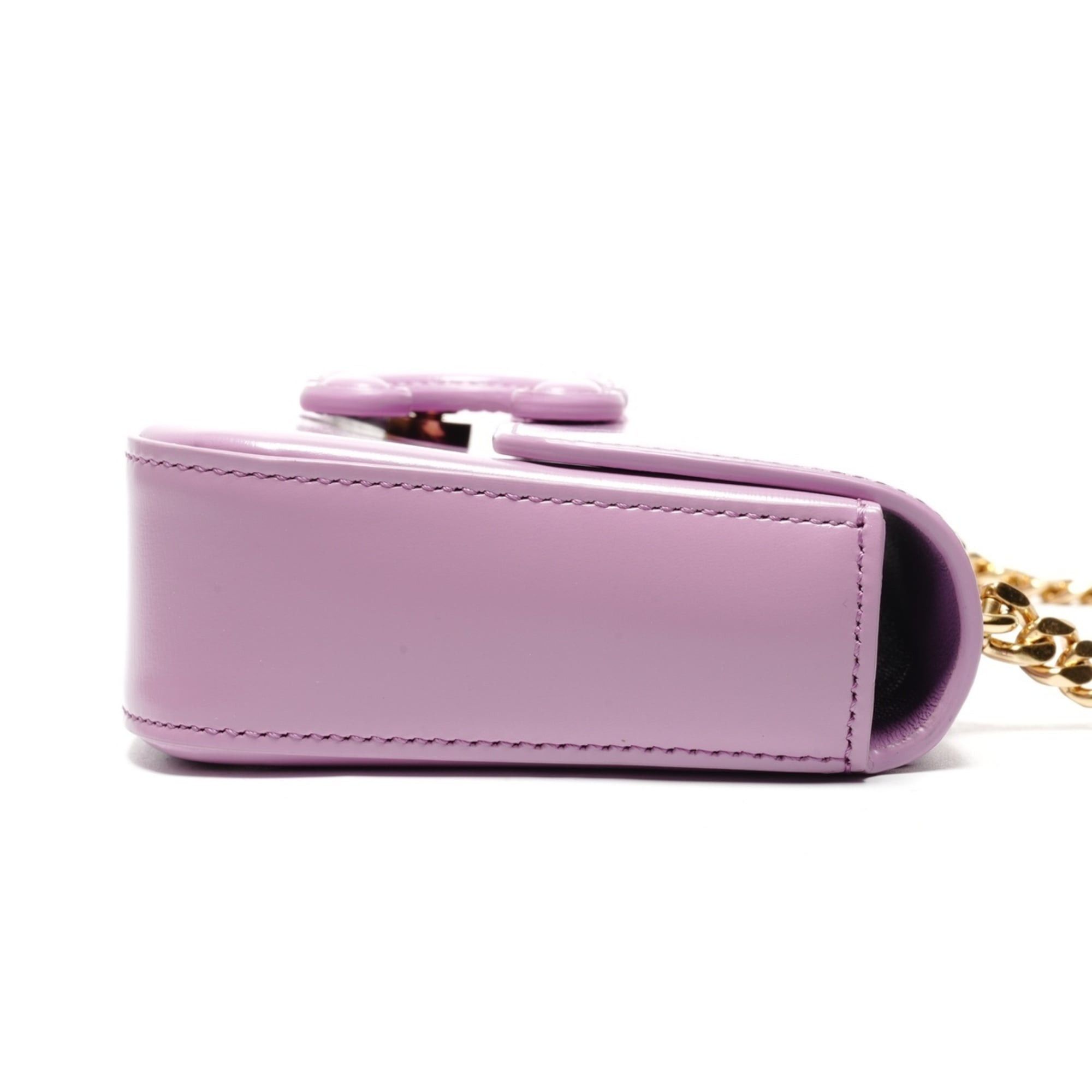 Celine Celine Triomphe Chain Shoulder Bag, Shiny Calfskin, Pink Size ONE SIZE - 4 Thumbnail