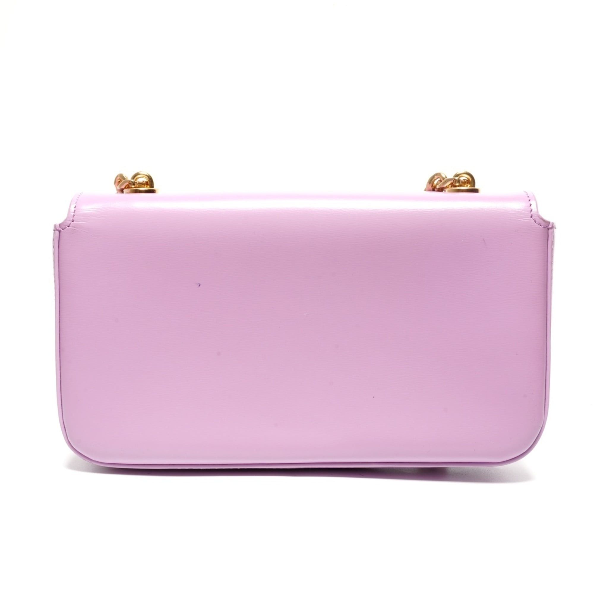 Celine Celine Triomphe Chain Shoulder Bag, Shiny Calfskin, Pink Size ONE SIZE - 2 Thumbnail