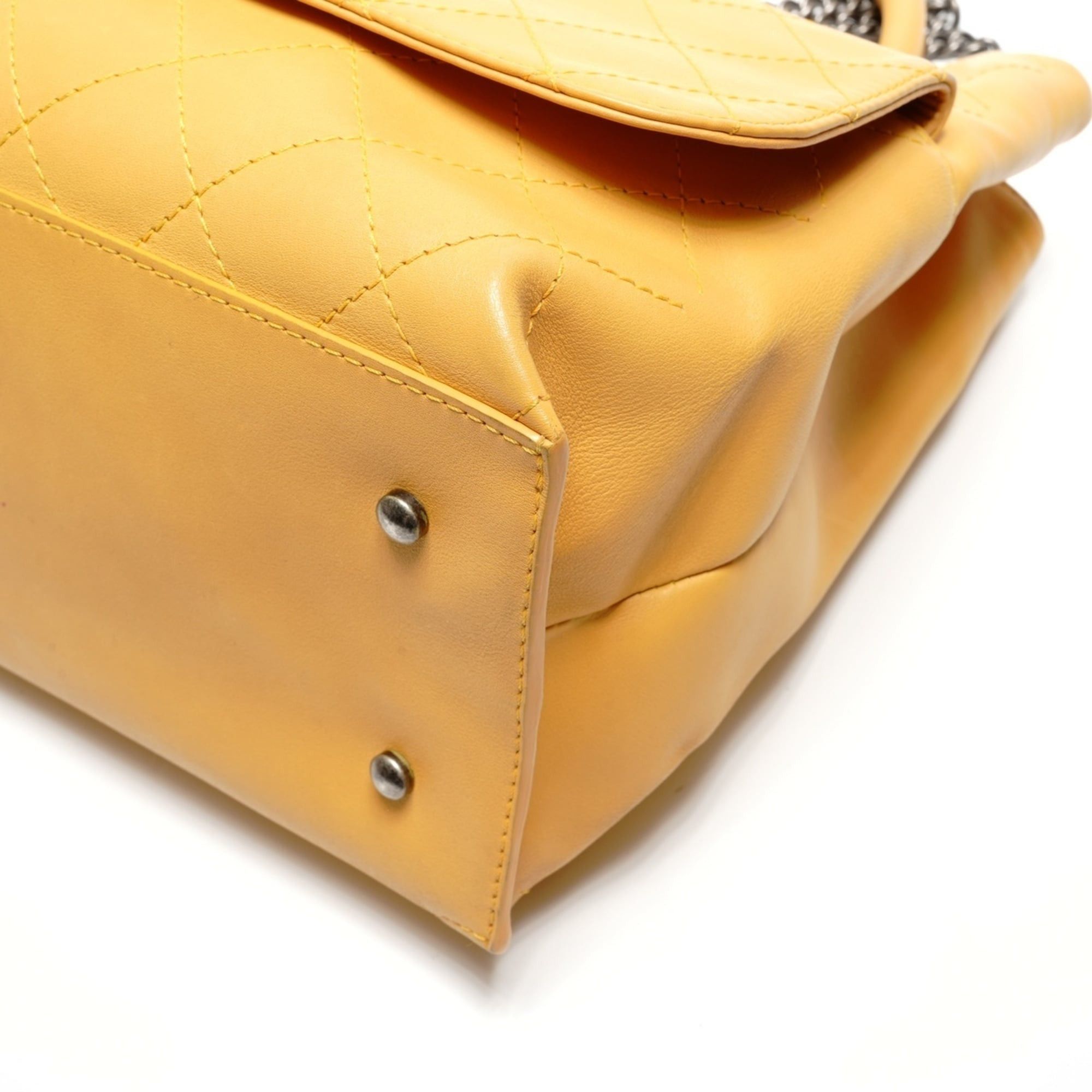 Chanel Chanel Gunmetal 2-Way Handbag Yellow Size ONE SIZE - 6 Thumbnail