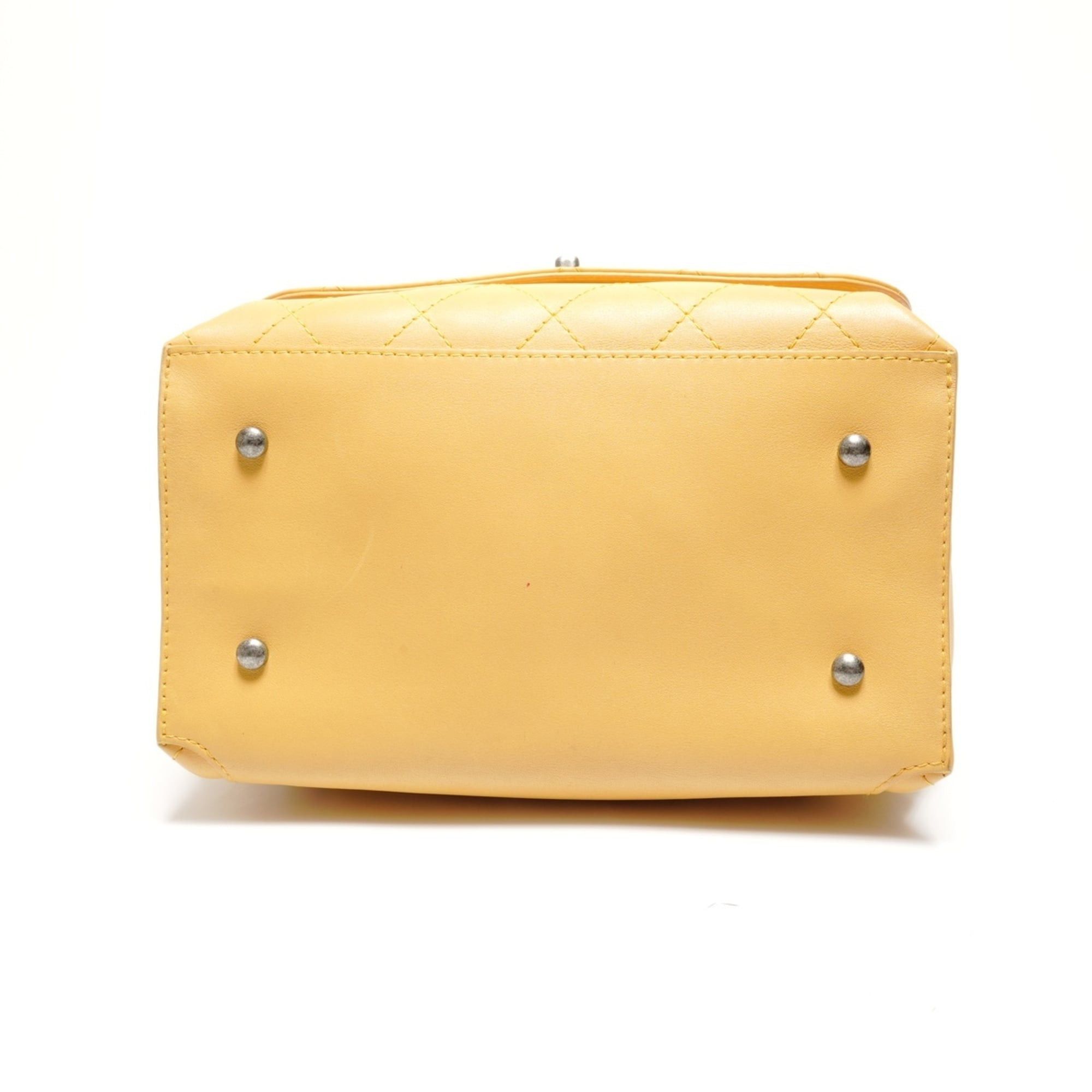 Chanel Chanel Gunmetal 2-Way Handbag Yellow Size ONE SIZE - 7 Thumbnail