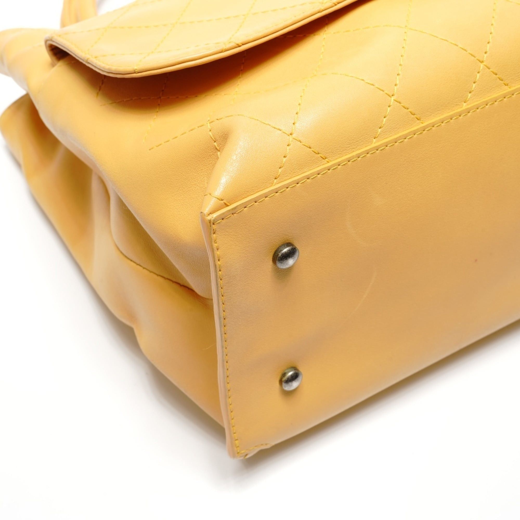 Chanel Chanel Gunmetal 2-Way Handbag Yellow Size ONE SIZE - 5 Thumbnail