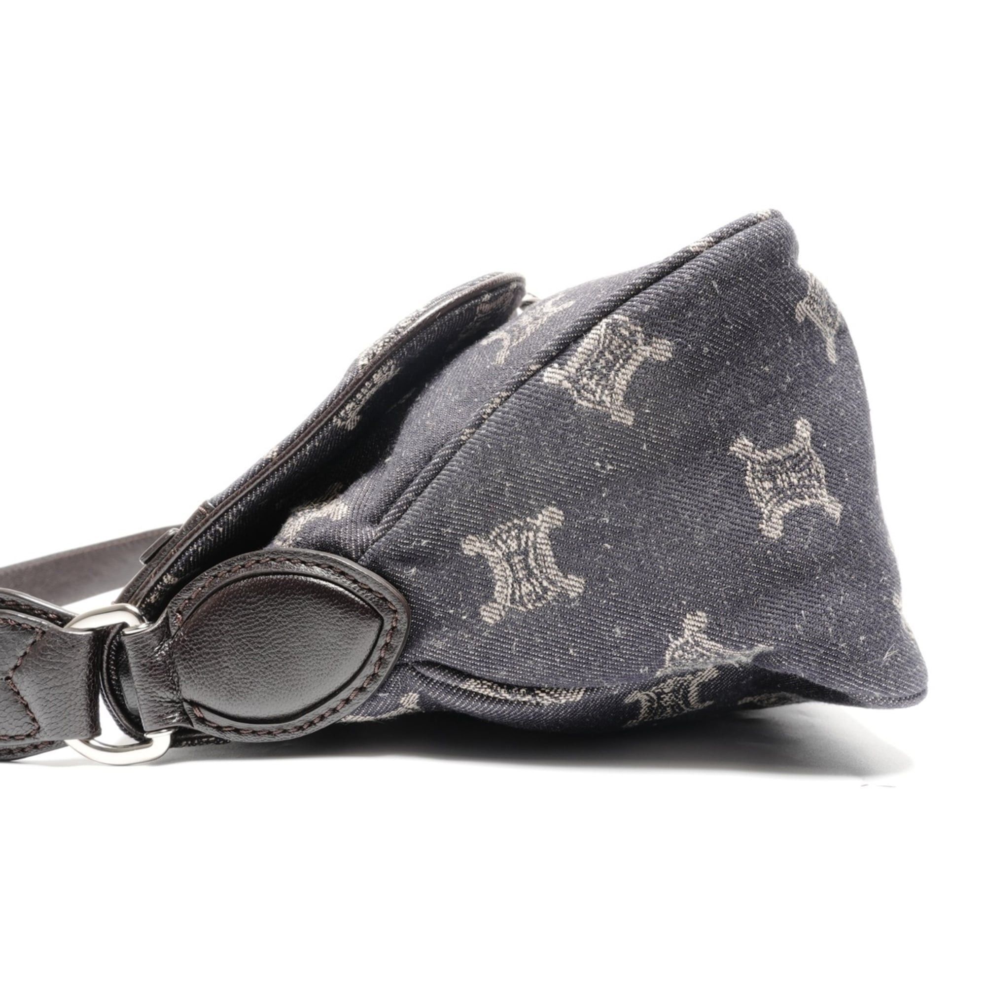 Celine Celine Macadam Denim Shoulder Bag, Navy Size ONE SIZE - 3 Thumbnail