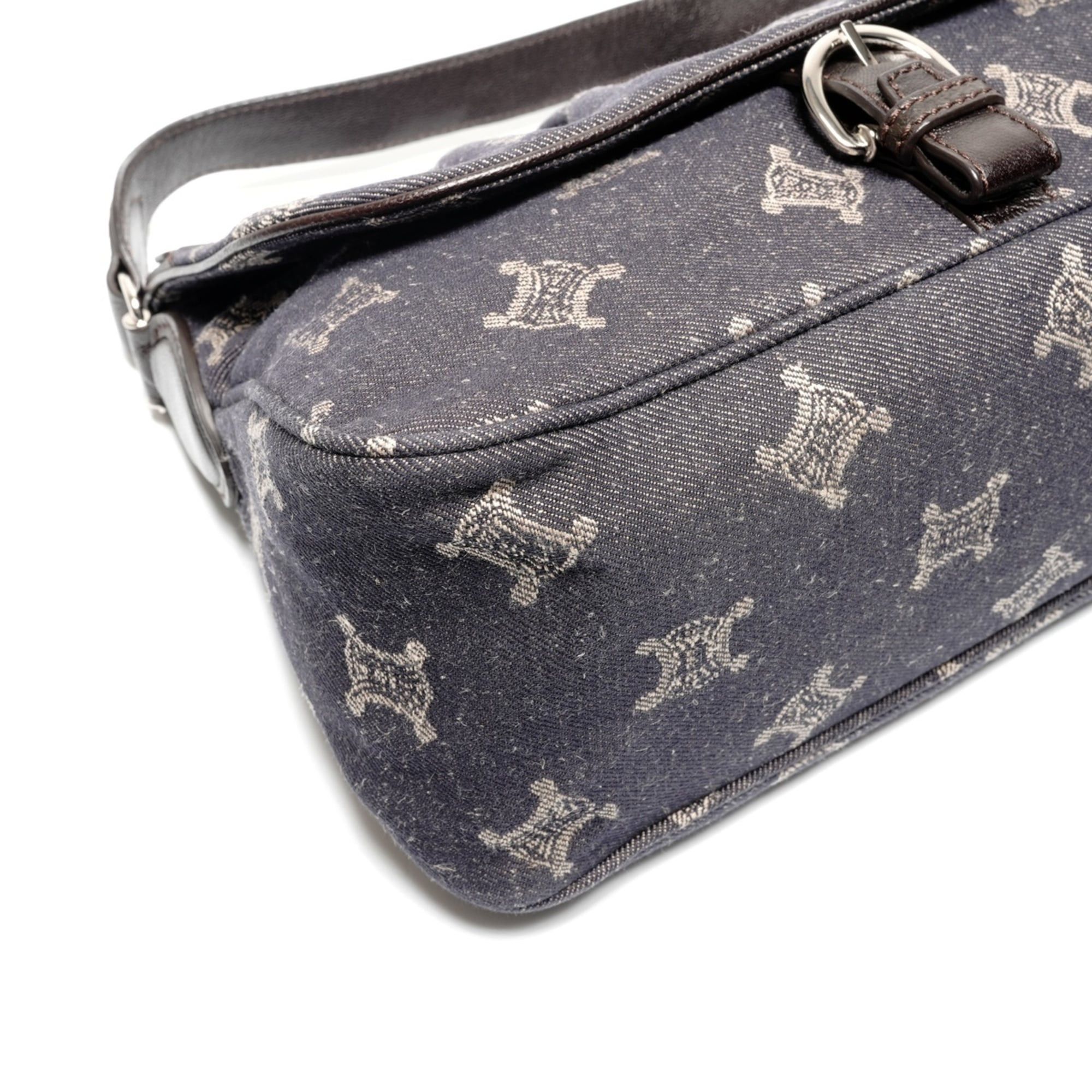 Celine Celine Macadam Denim Shoulder Bag, Navy Size ONE SIZE - 5 Thumbnail