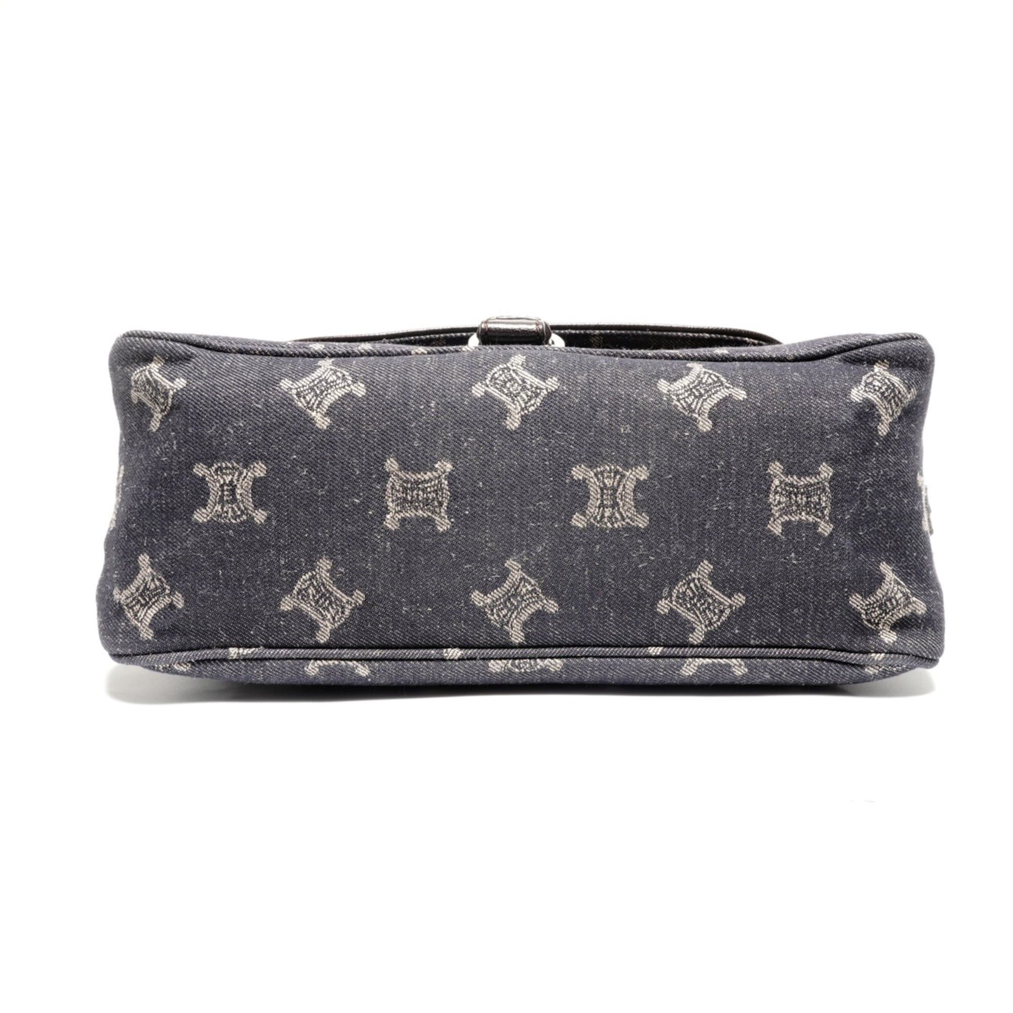 Celine Celine Macadam Denim Shoulder Bag, Navy Size ONE SIZE - 7 Thumbnail