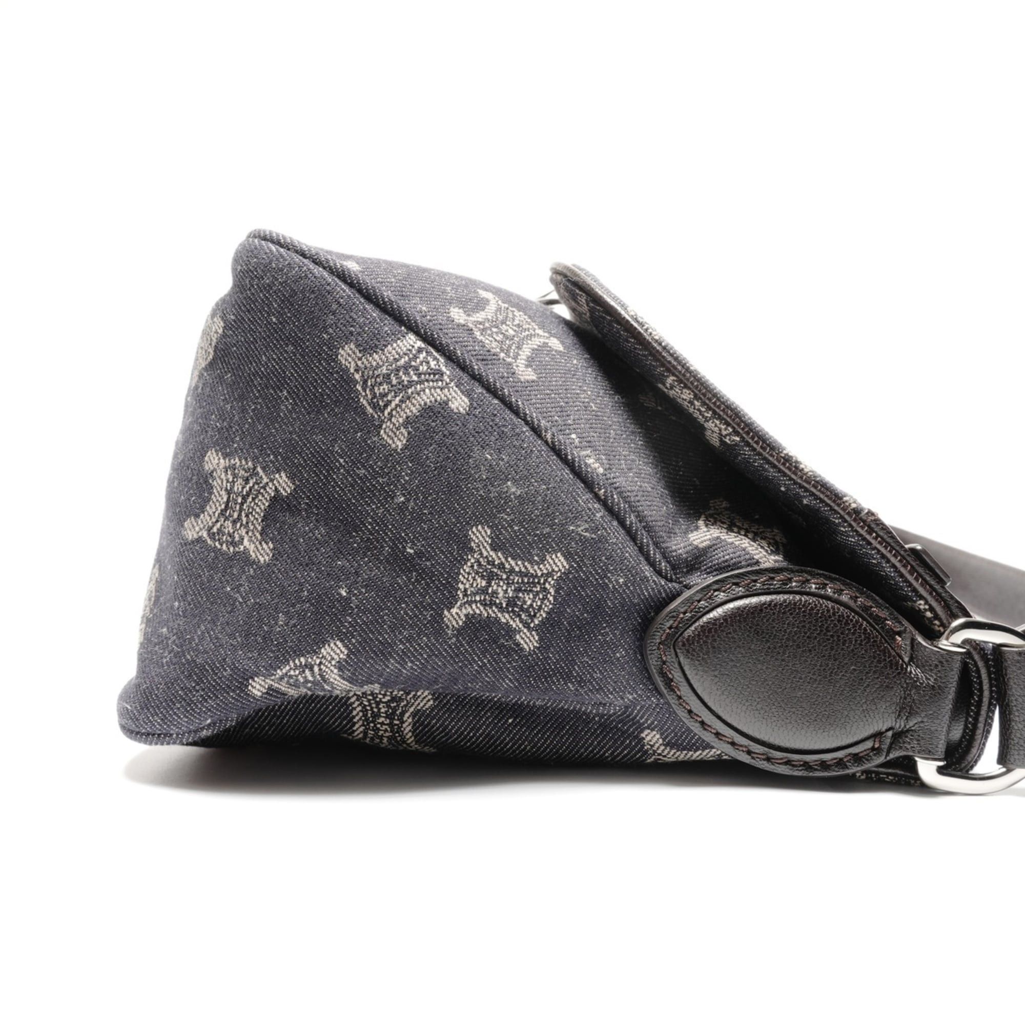 Celine Celine Macadam Denim Shoulder Bag, Navy Size ONE SIZE - 4 Thumbnail