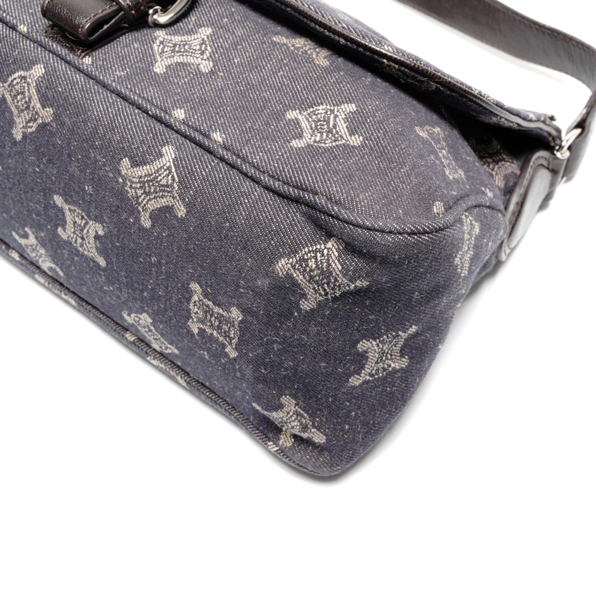 Celine Celine Macadam Denim Shoulder Bag, Navy Size ONE SIZE - 6 Thumbnail