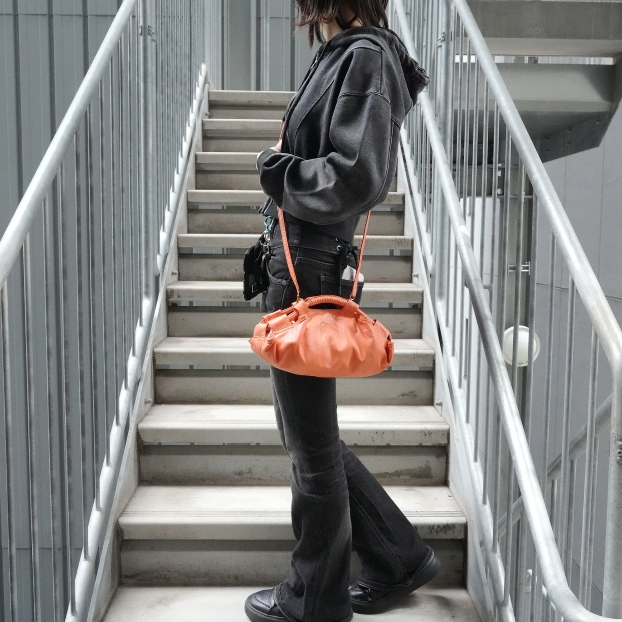 Loewe Loewe Anagram 2-Way Leather Shoulder Bag, Orange Size ONE SIZE - 12 Thumbnail