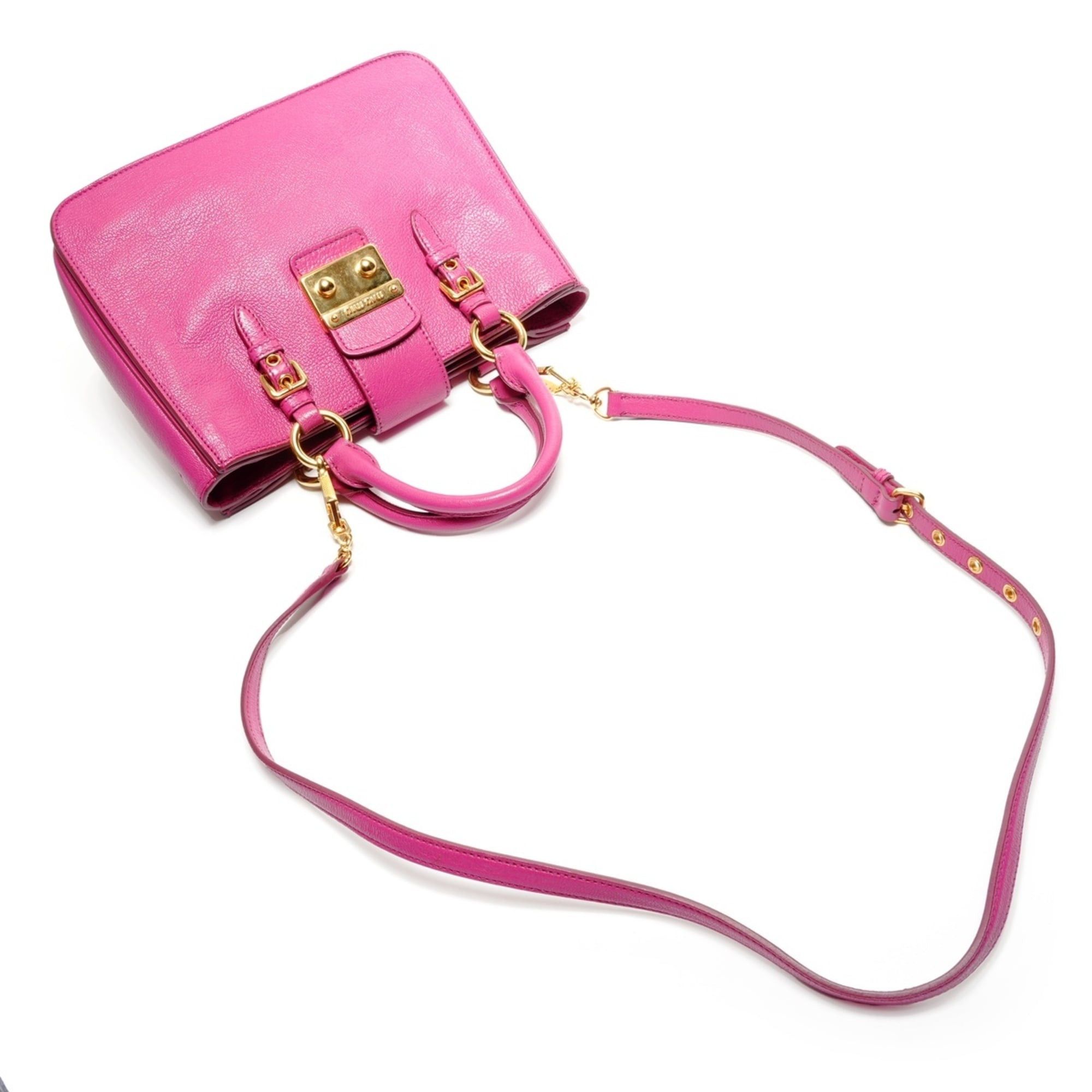 Miu Miu Miu Miu Miu Madras Leather 2-Way Shoulder Bag, Pink Size ONE SIZE - 9 Thumbnail