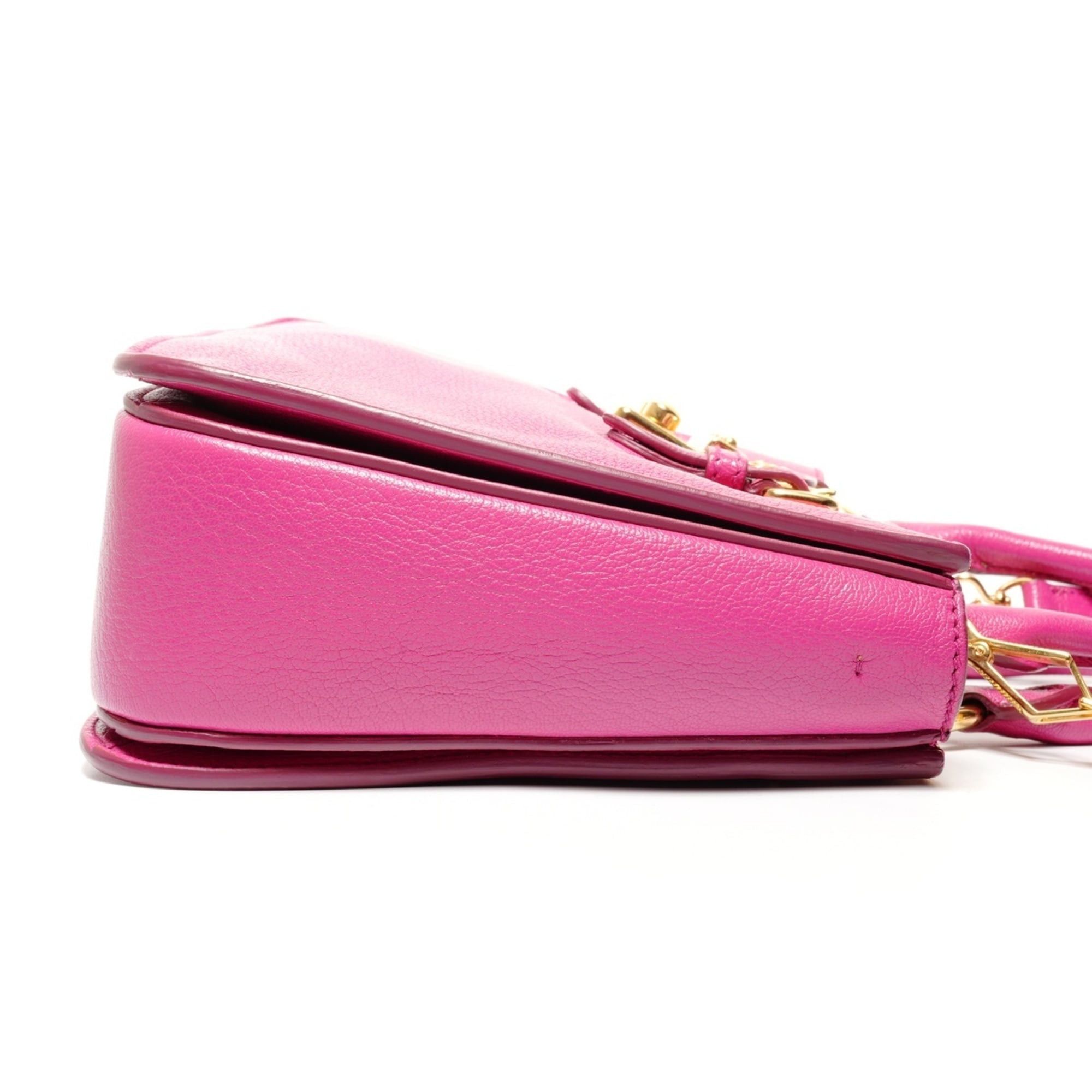 Miu Miu Miu Miu Miu Madras Leather 2-Way Shoulder Bag, Pink Size ONE SIZE - 5 Thumbnail
