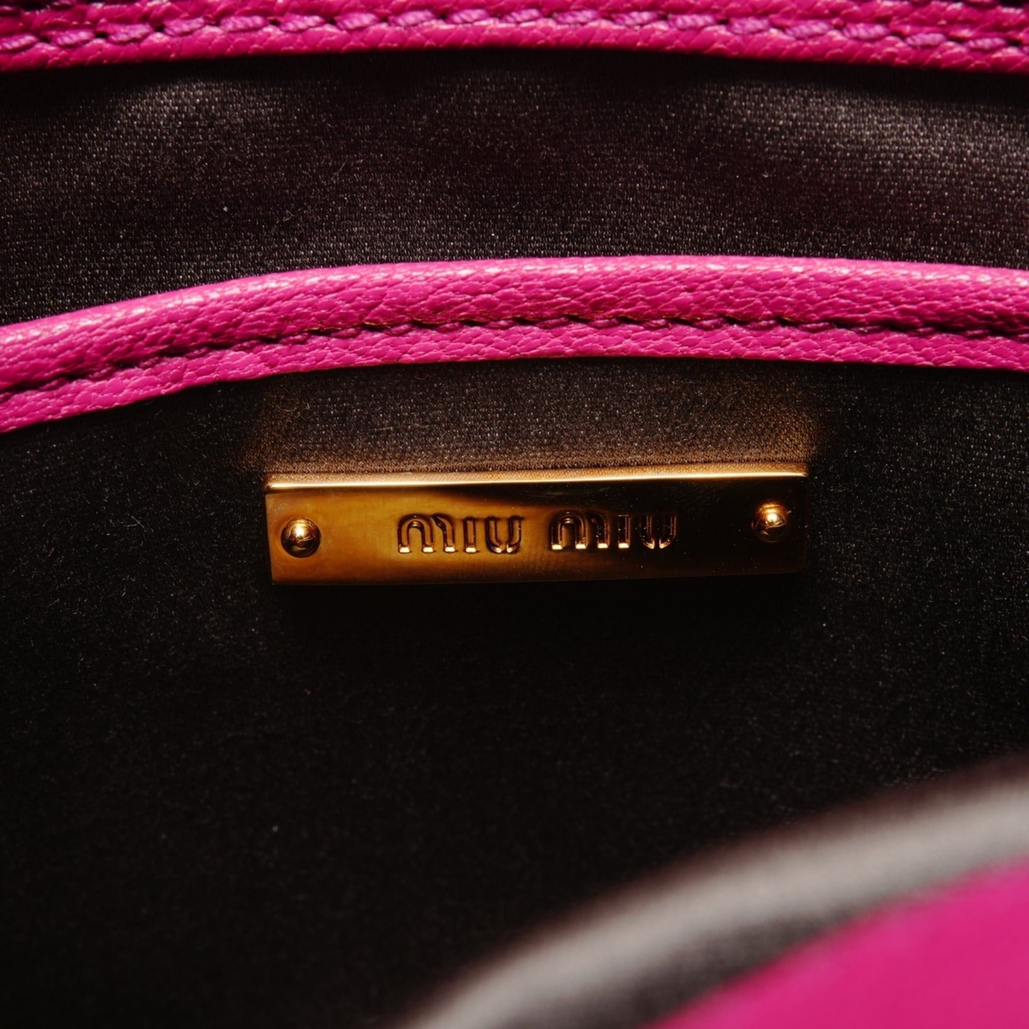 Miu Miu Miu Miu Miu Madras Leather 2-Way Shoulder Bag, Pink Size ONE SIZE - 10 Thumbnail