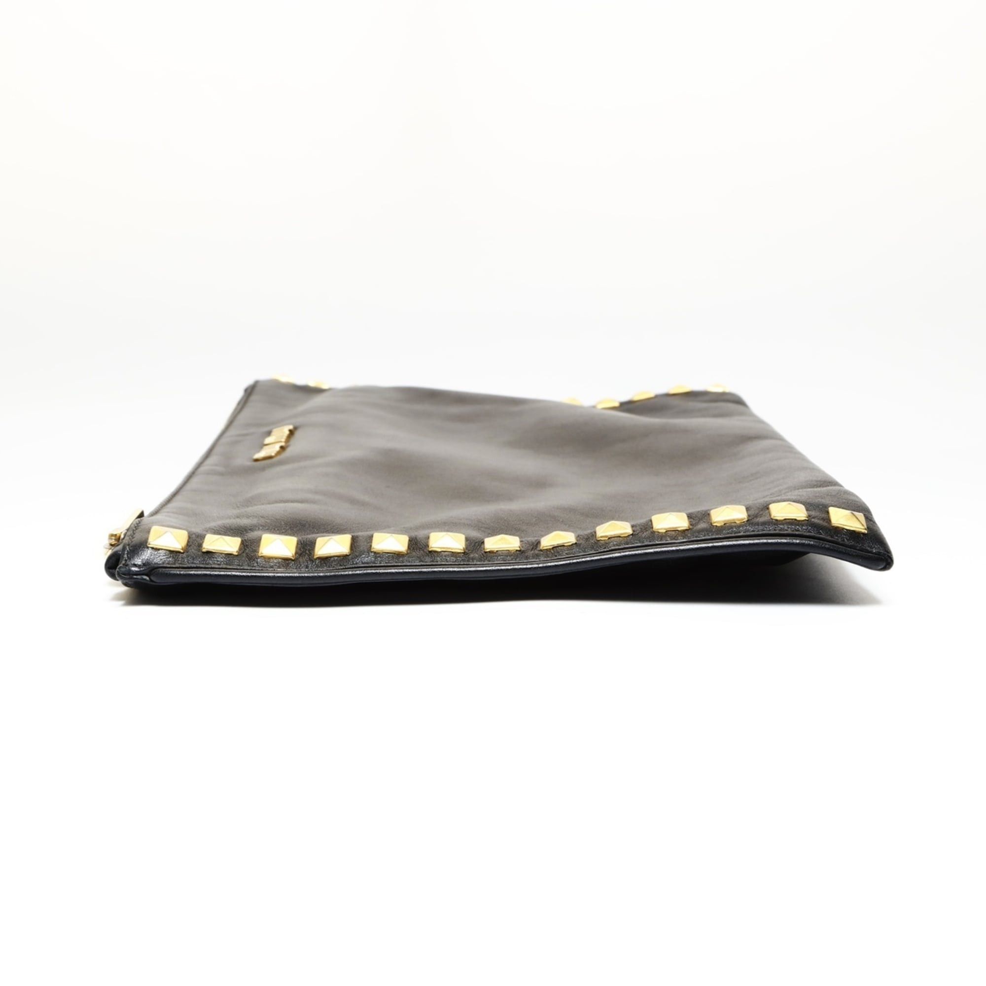 Miu Miu Miu Miu Miu Studded Leather Clutch Bag, Black Size ONE SIZE - 3 Thumbnail