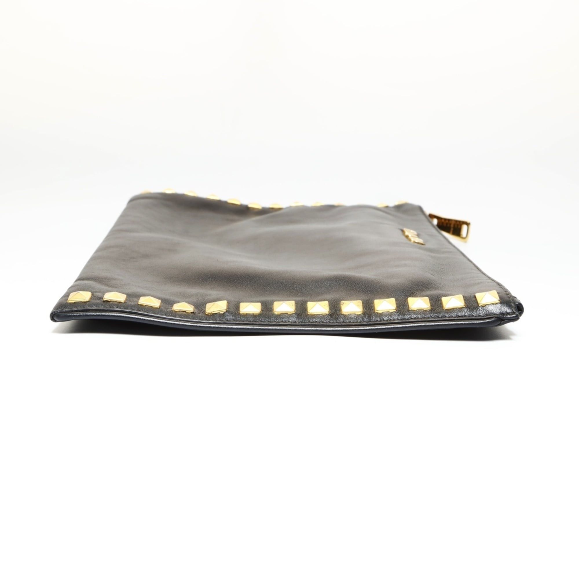 Miu Miu Miu Miu Miu Studded Leather Clutch Bag, Black Size ONE SIZE - 4 Thumbnail