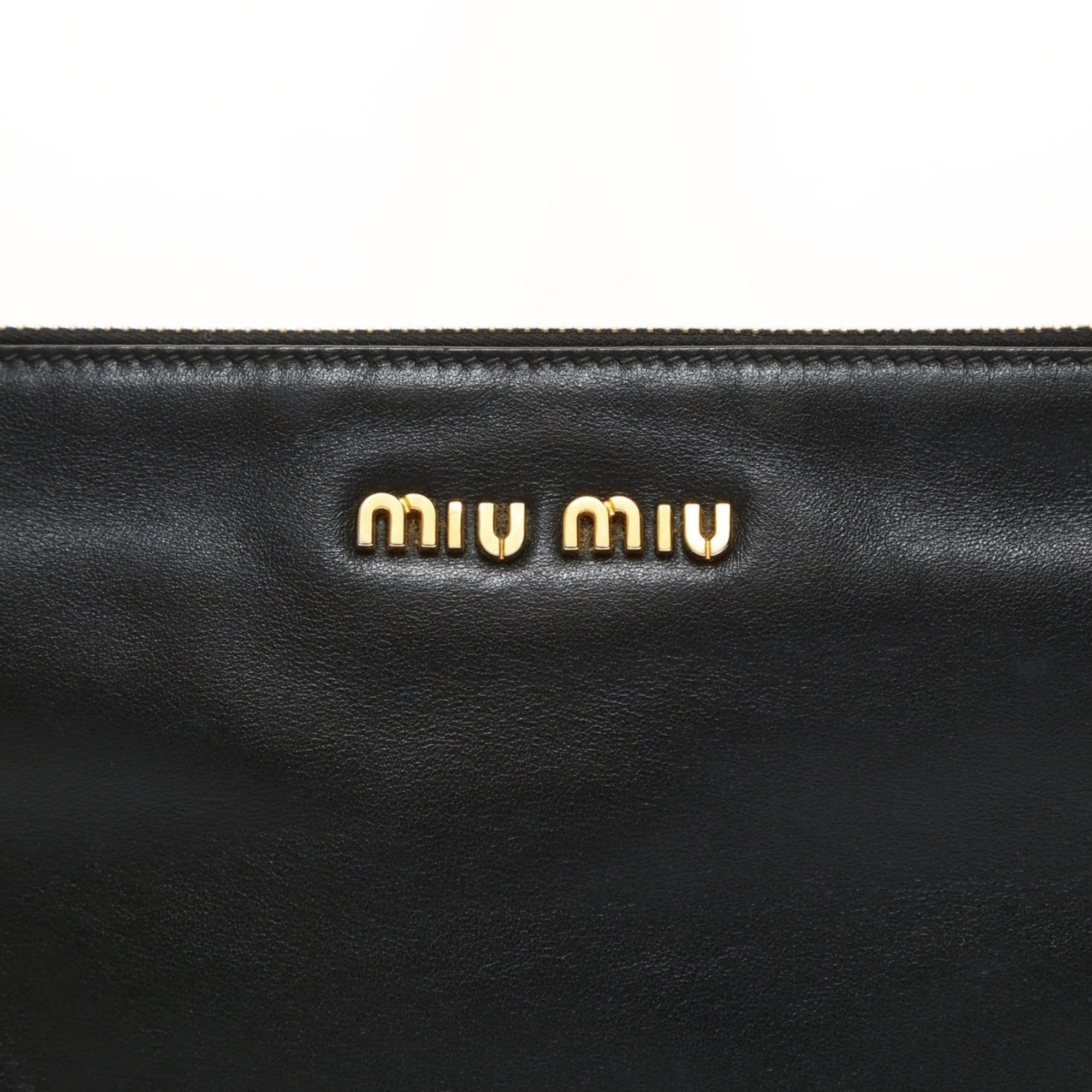 Miu Miu Miu Miu Miu Studded Leather Clutch Bag, Black Size ONE SIZE - 8 Thumbnail