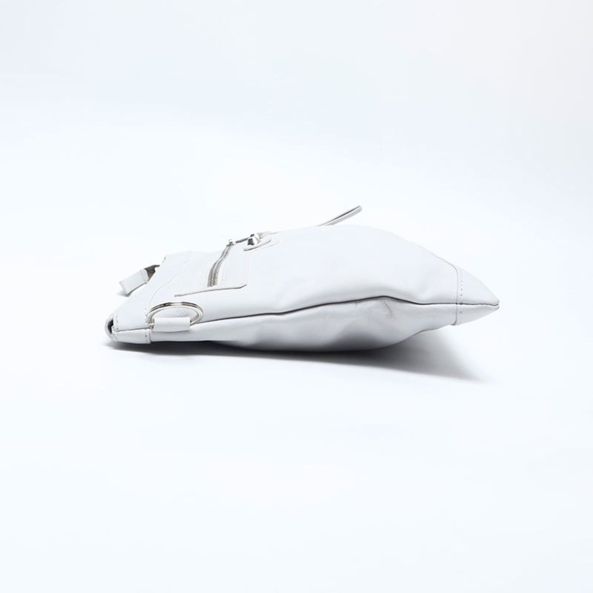 Balenciaga Balenciaga Classic Clip M 273022 Leather Clutch Bag White Size ONE SIZE - 3 Thumbnail