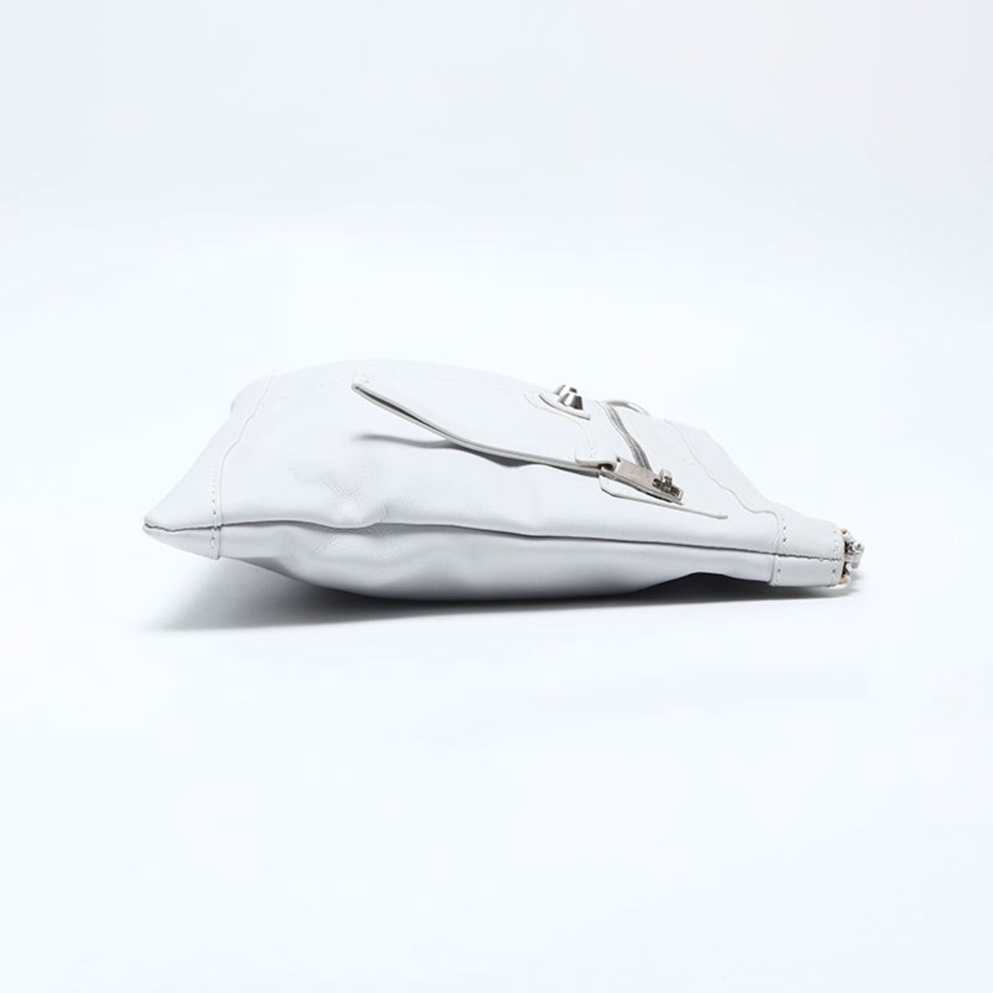 Balenciaga Balenciaga Classic Clip M 273022 Leather Clutch Bag White Size ONE SIZE - 4 Thumbnail