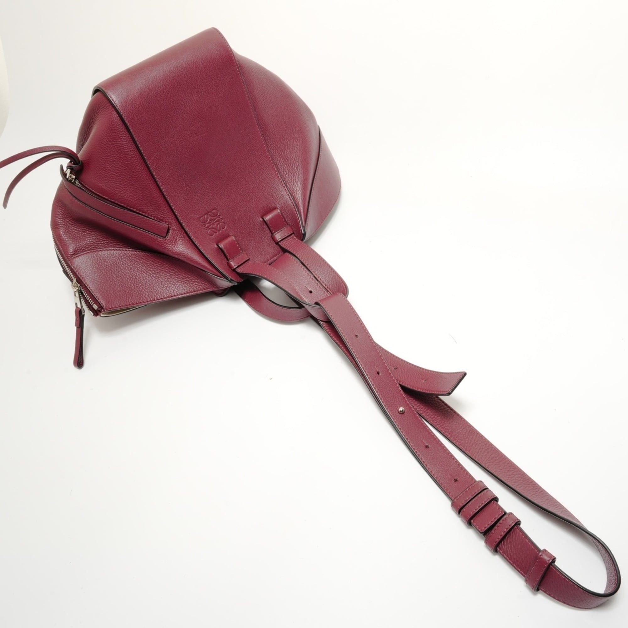 Loewe Loewe Hammock Leather 2-Way Handbag, Bordeaux, Red Size ONE SIZE - 8 Thumbnail