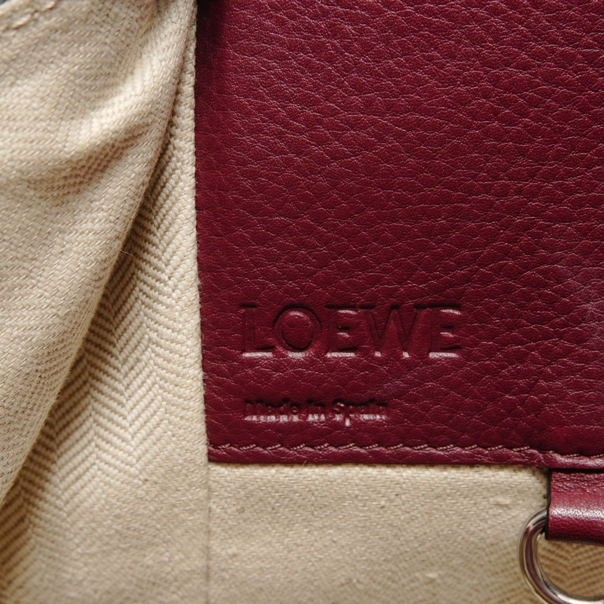 Loewe Loewe Hammock Leather 2-Way Handbag, Bordeaux, Red Size ONE SIZE - 9 Thumbnail