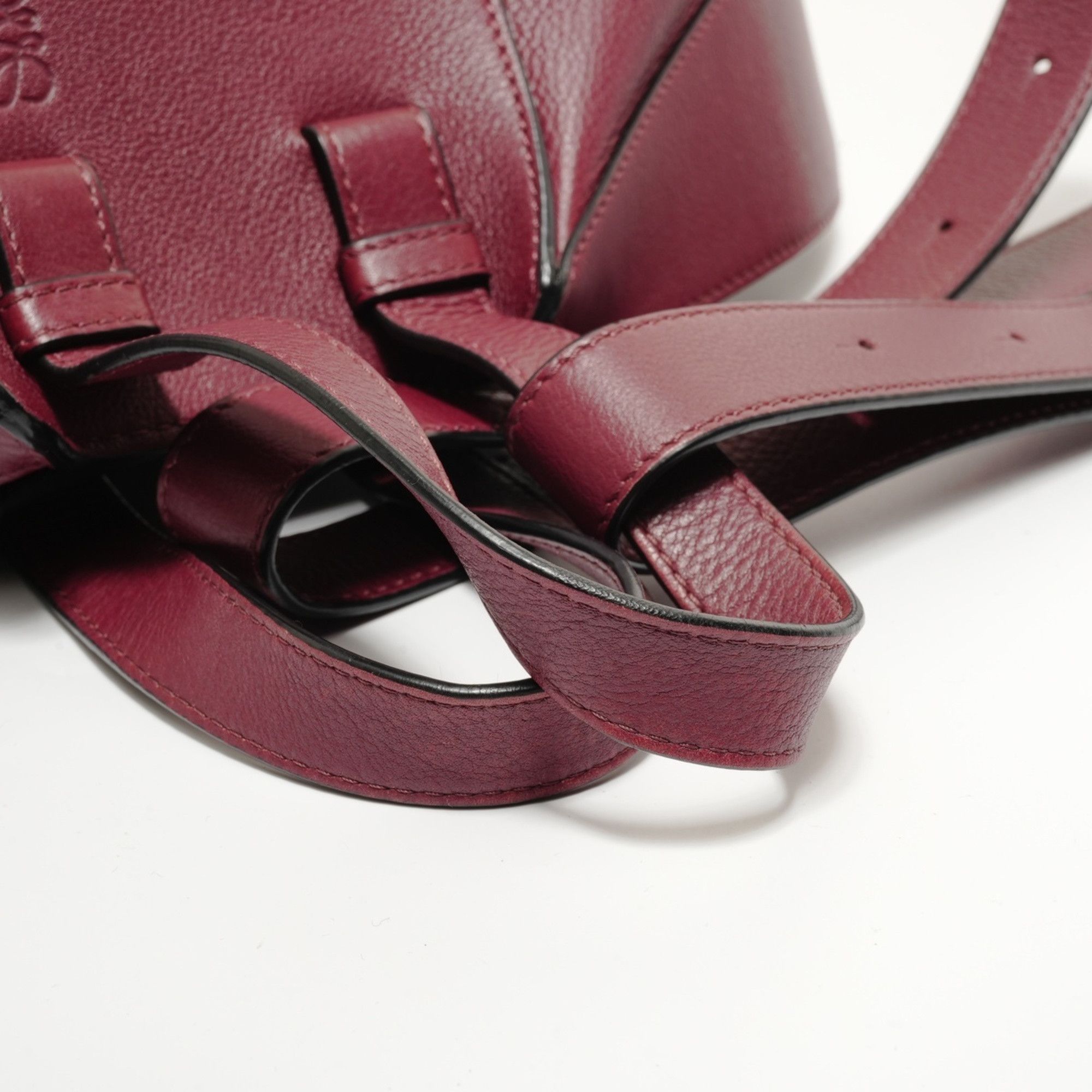 Loewe Loewe Hammock Leather 2-Way Handbag, Bordeaux, Red Size ONE SIZE - 12 Thumbnail