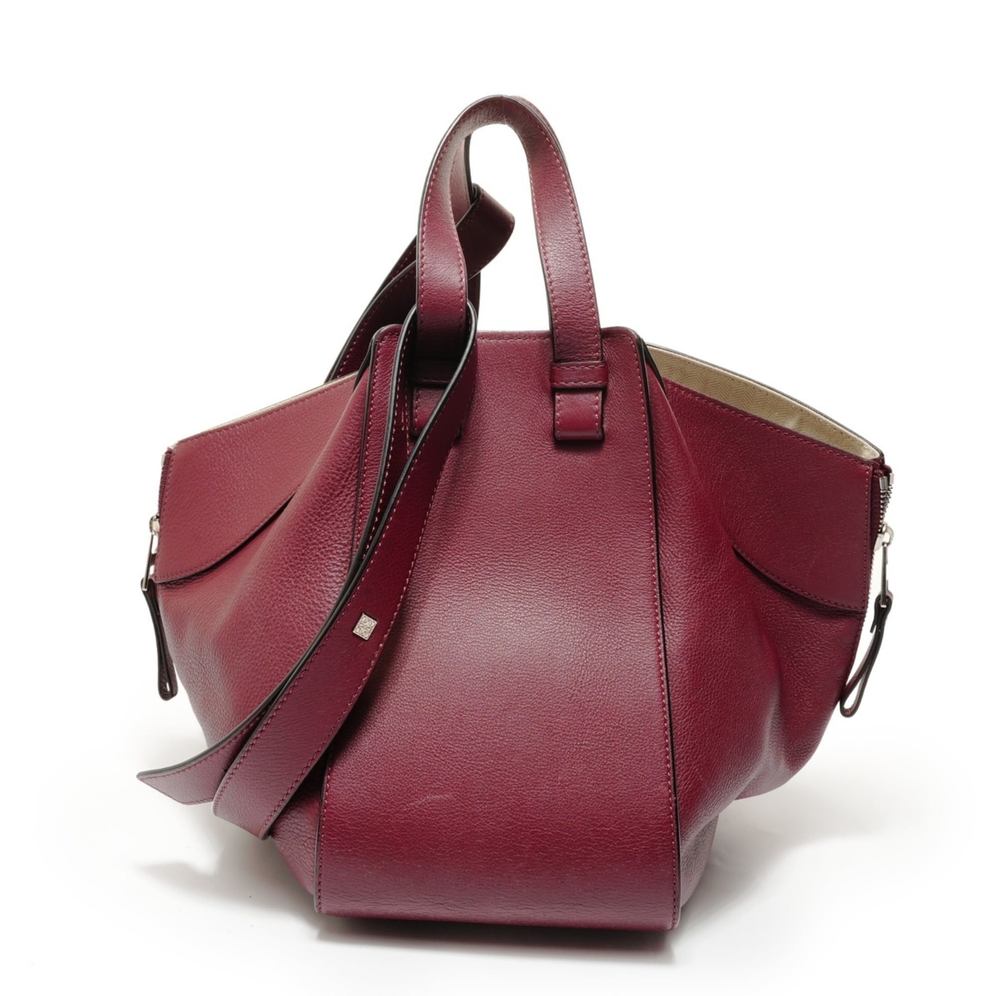 Loewe Loewe Hammock Leather 2-Way Handbag, Bordeaux, Red Size ONE SIZE - 2 Thumbnail