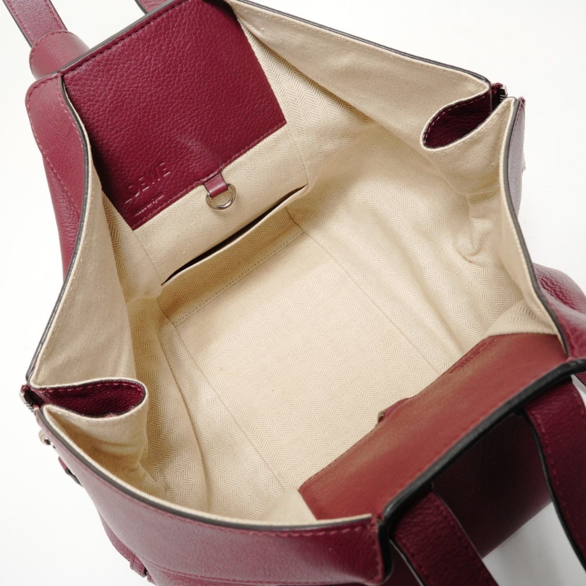 Loewe Loewe Hammock Leather 2-Way Handbag, Bordeaux, Red Size ONE SIZE - 10 Thumbnail