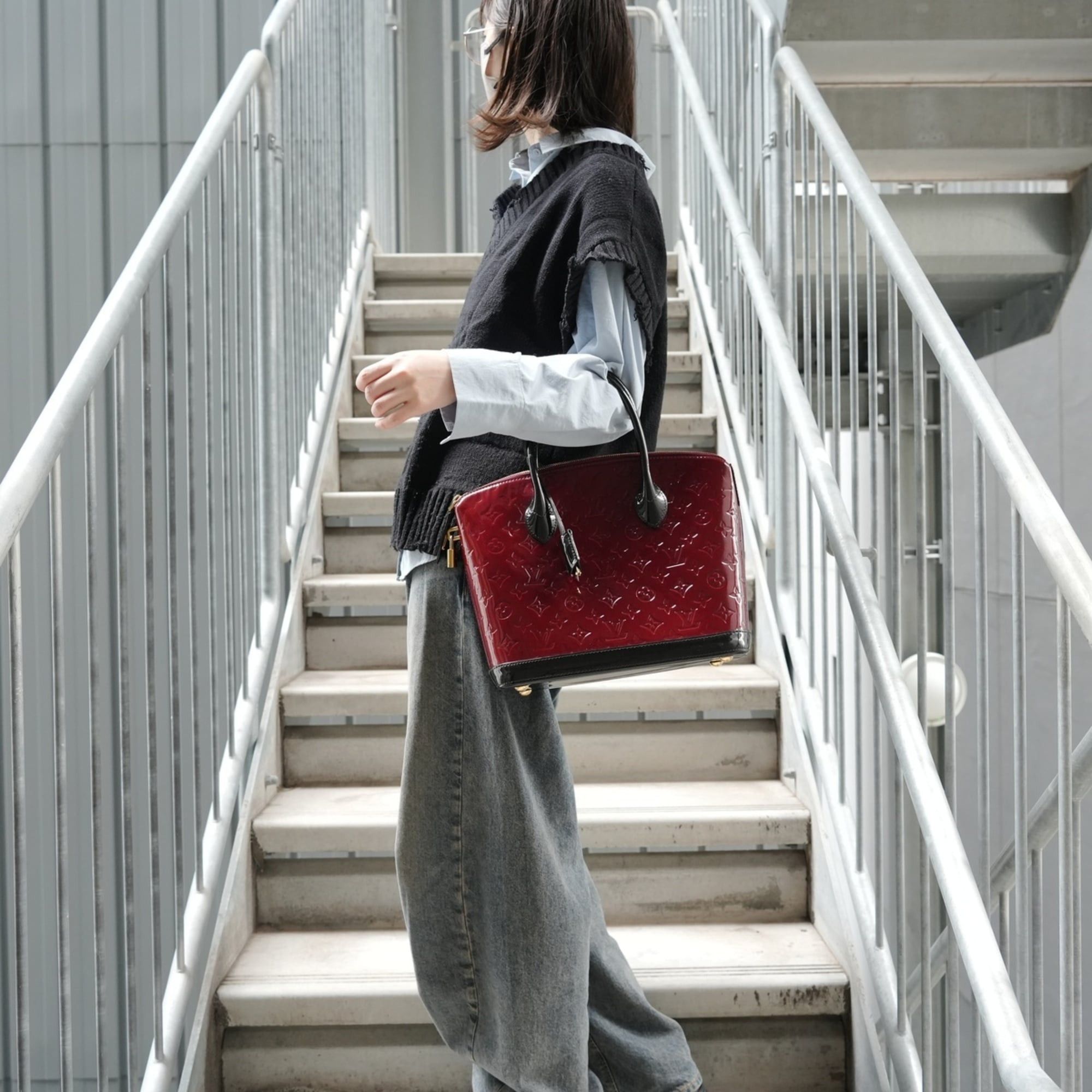 Louis Vuitton Louis Vuitton Lockit PM Monogram Vernis Handbag, Red, 2014 model. Size ONE SIZE - 14 Thumbnail