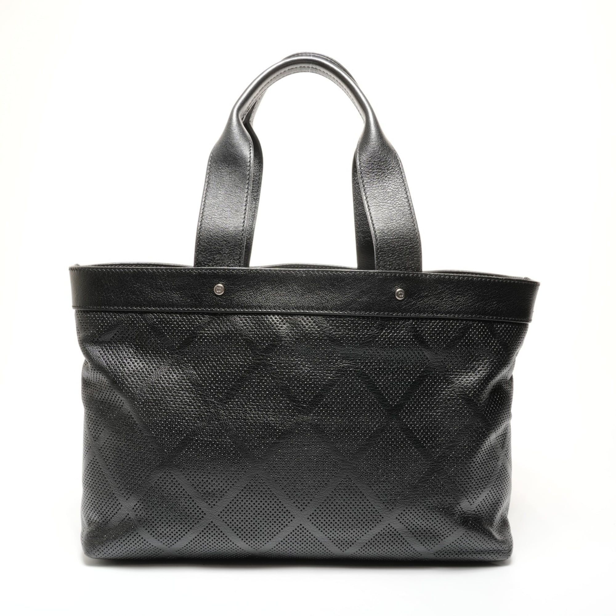 Chanel Chanel Perforated Large Coco Mark Leather Tote Bag Black Size ONE SIZE - 2 Thumbnail