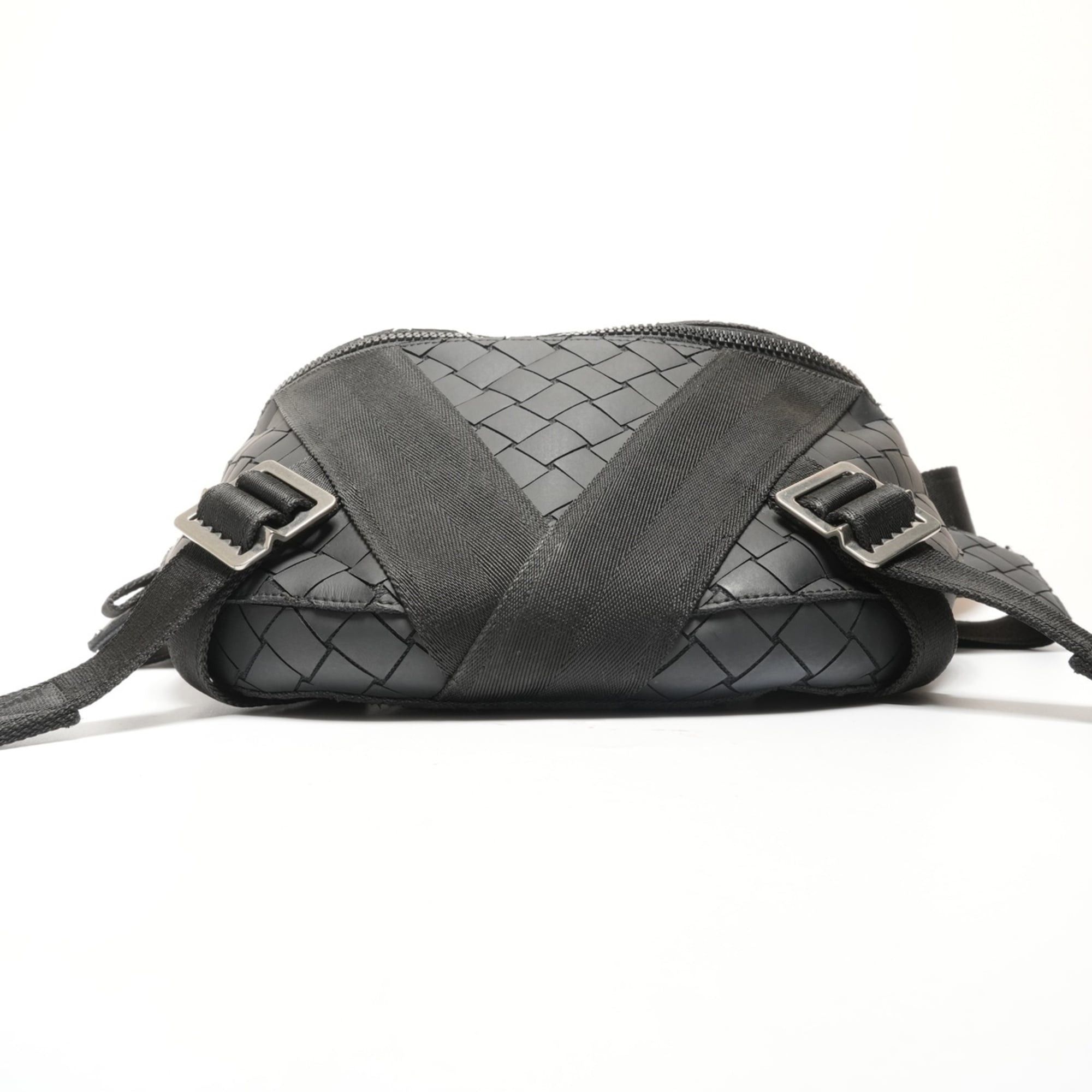 Bottega Veneta Bottega Veneta Intrecciato Rubber Body Bag Shoulder Black Size ONE SIZE - 7 Thumbnail