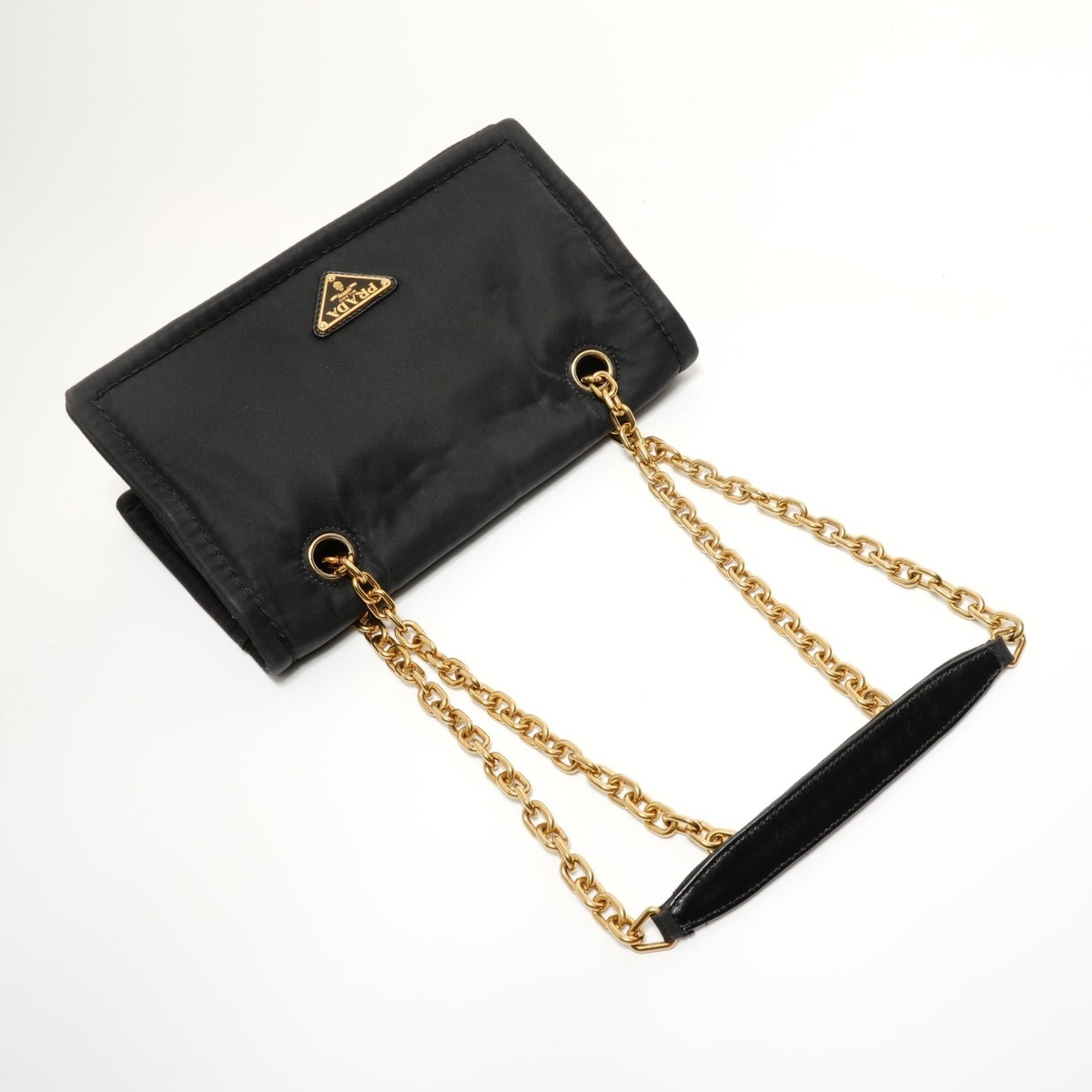 Prada Prada nylon chain shoulder bag, black. Size ONE SIZE - 8 Thumbnail