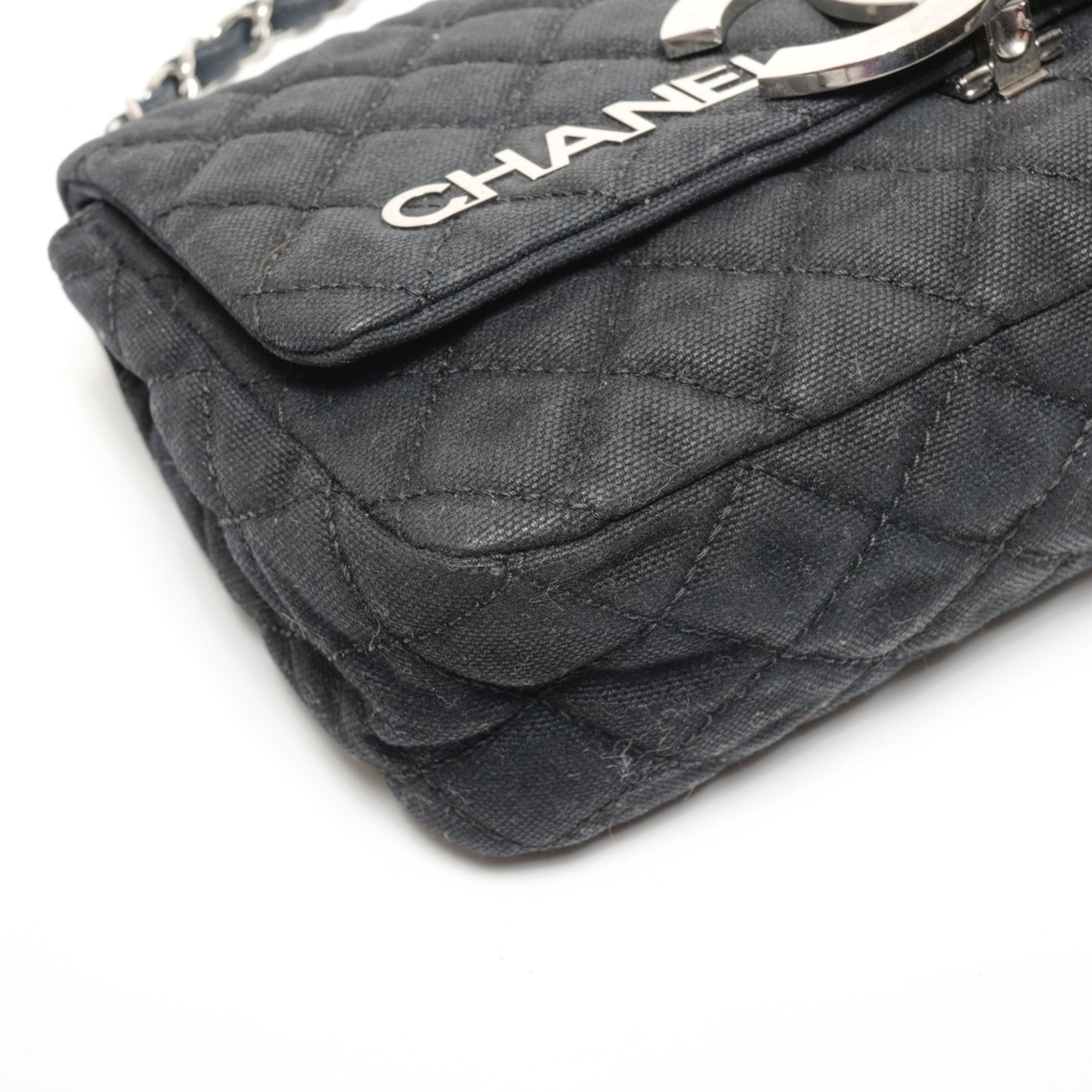 Chanel Chanel Matelassé Canvas Coco Mark Flap Chain Shoulder Bag, Black Size ONE SIZE - 5 Thumbnail