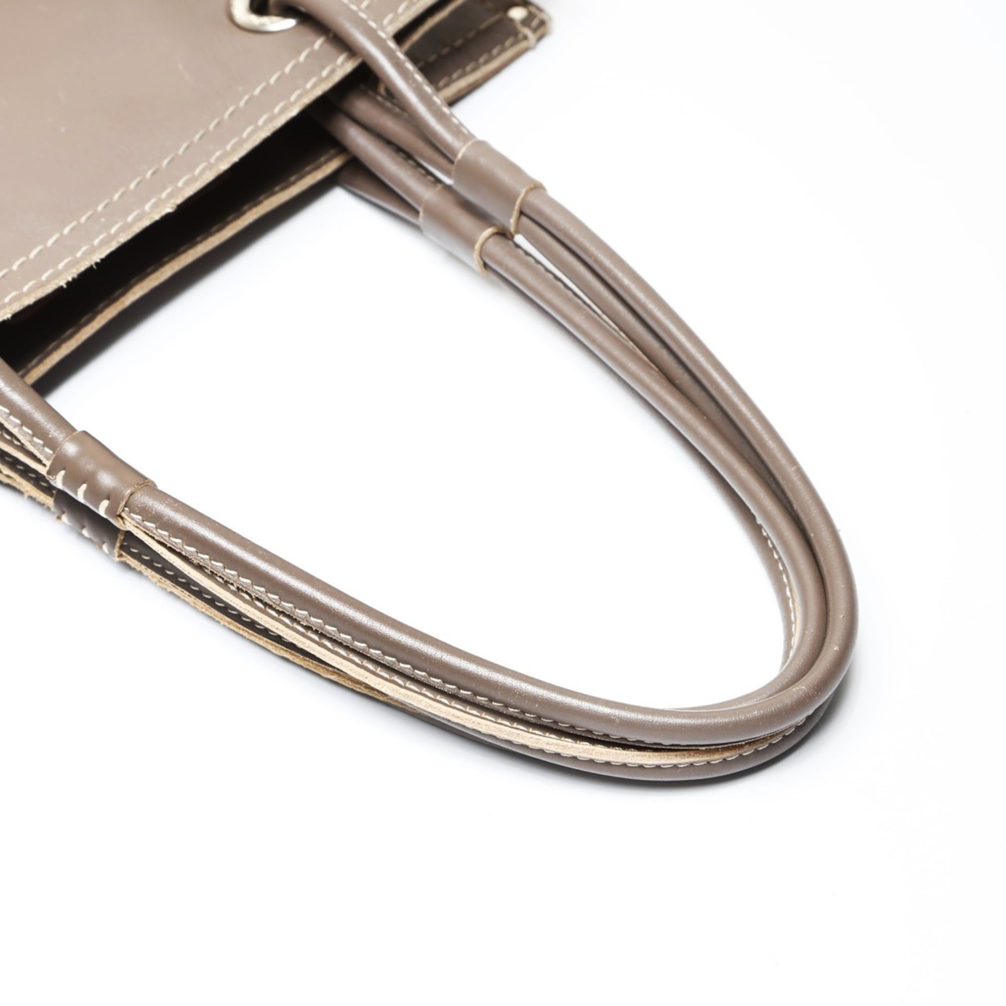 Loewe Loewe Anagram Leather Grey-Brown Tote Bag Grey Size ONE SIZE - 12 Thumbnail