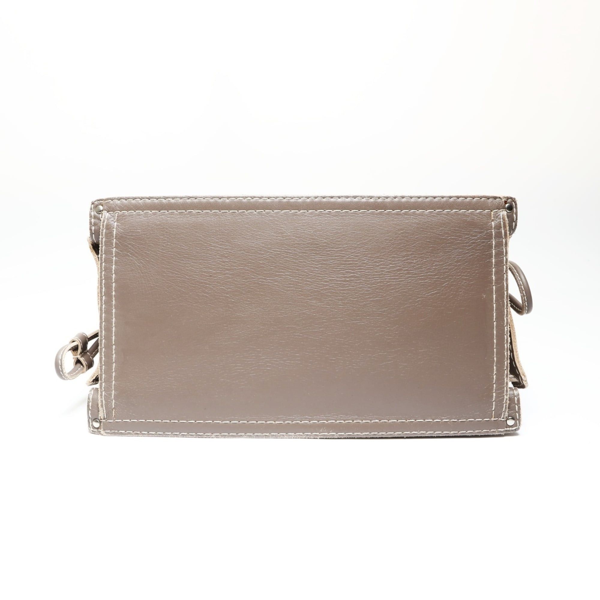 Loewe Loewe Anagram Leather Grey-Brown Tote Bag Grey Size ONE SIZE - 7 Thumbnail