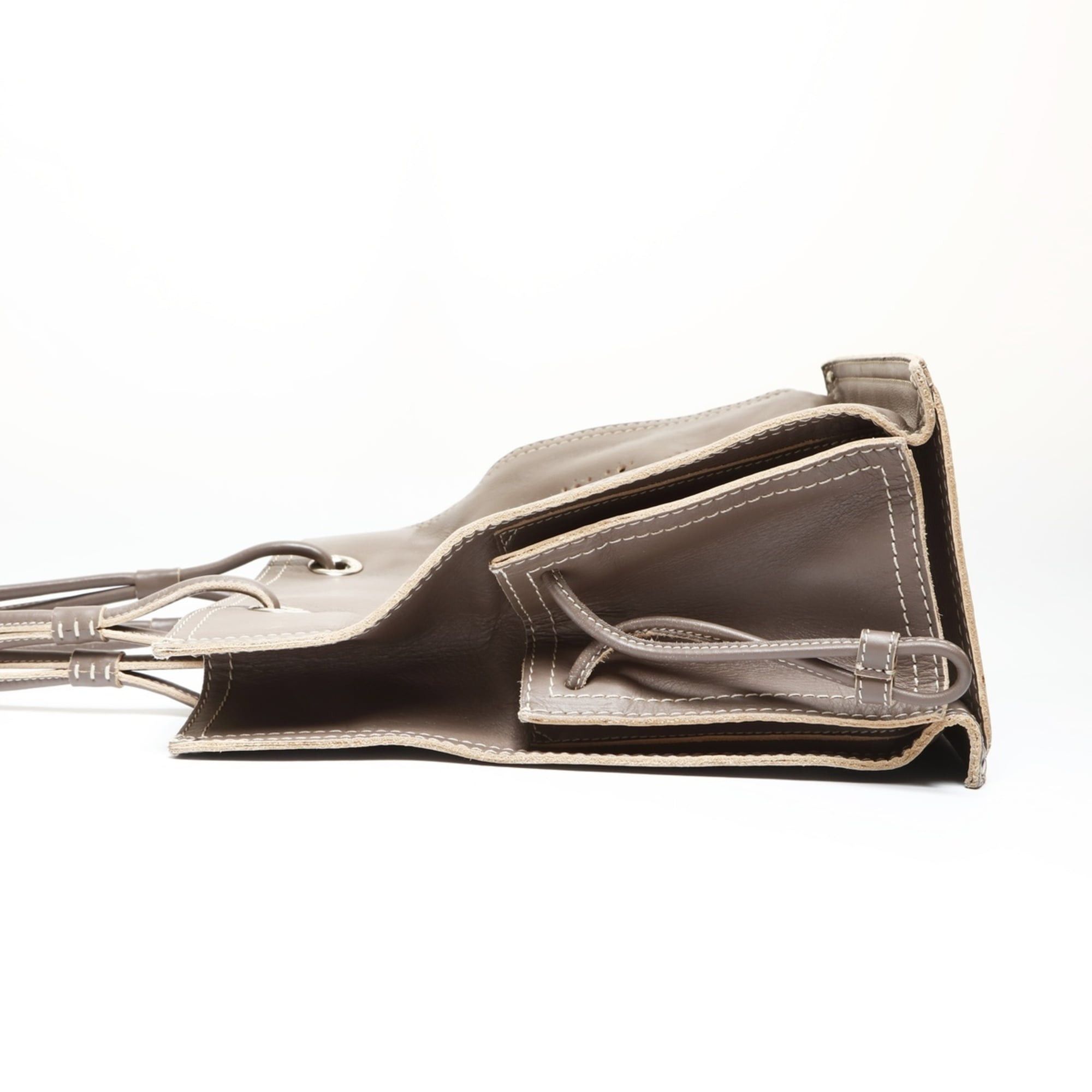 Loewe Loewe Anagram Leather Grey-Brown Tote Bag Grey Size ONE SIZE - 3 Thumbnail