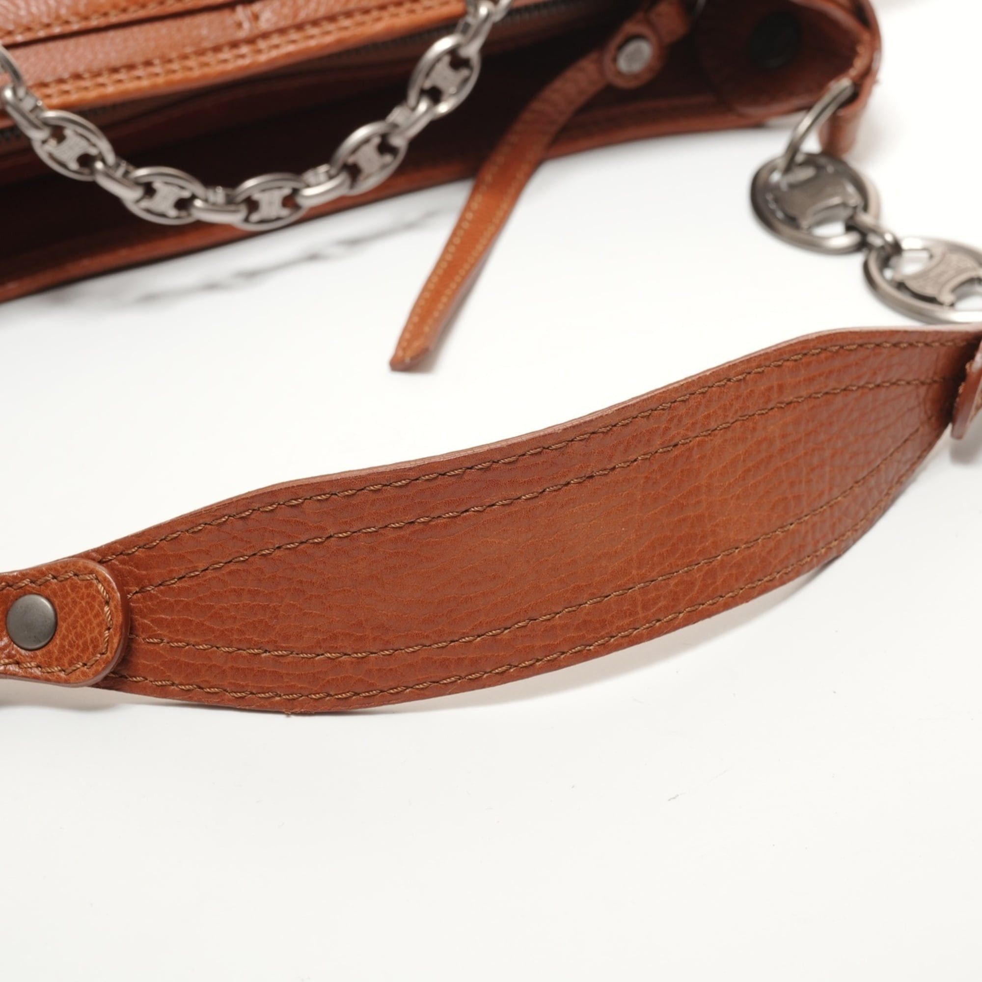 Celine Celine Leather Triomphe Boogie Bag Shoulder Brown Size ONE SIZE - 12 Thumbnail