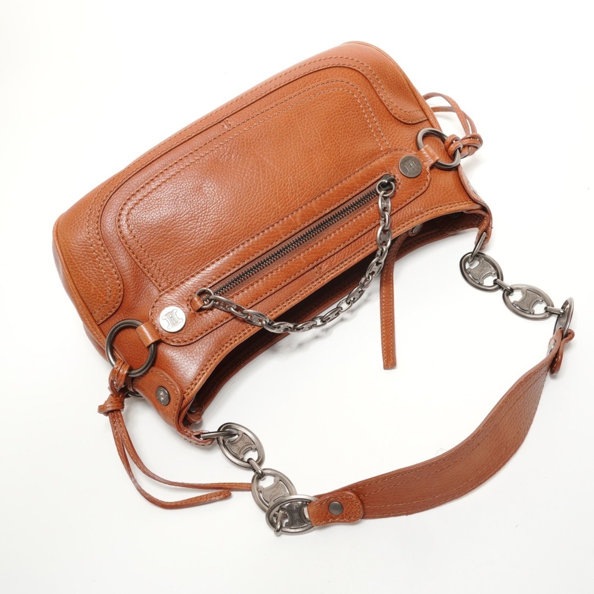 Celine Celine Leather Triomphe Boogie Bag Shoulder Brown Size ONE SIZE - 8 Thumbnail