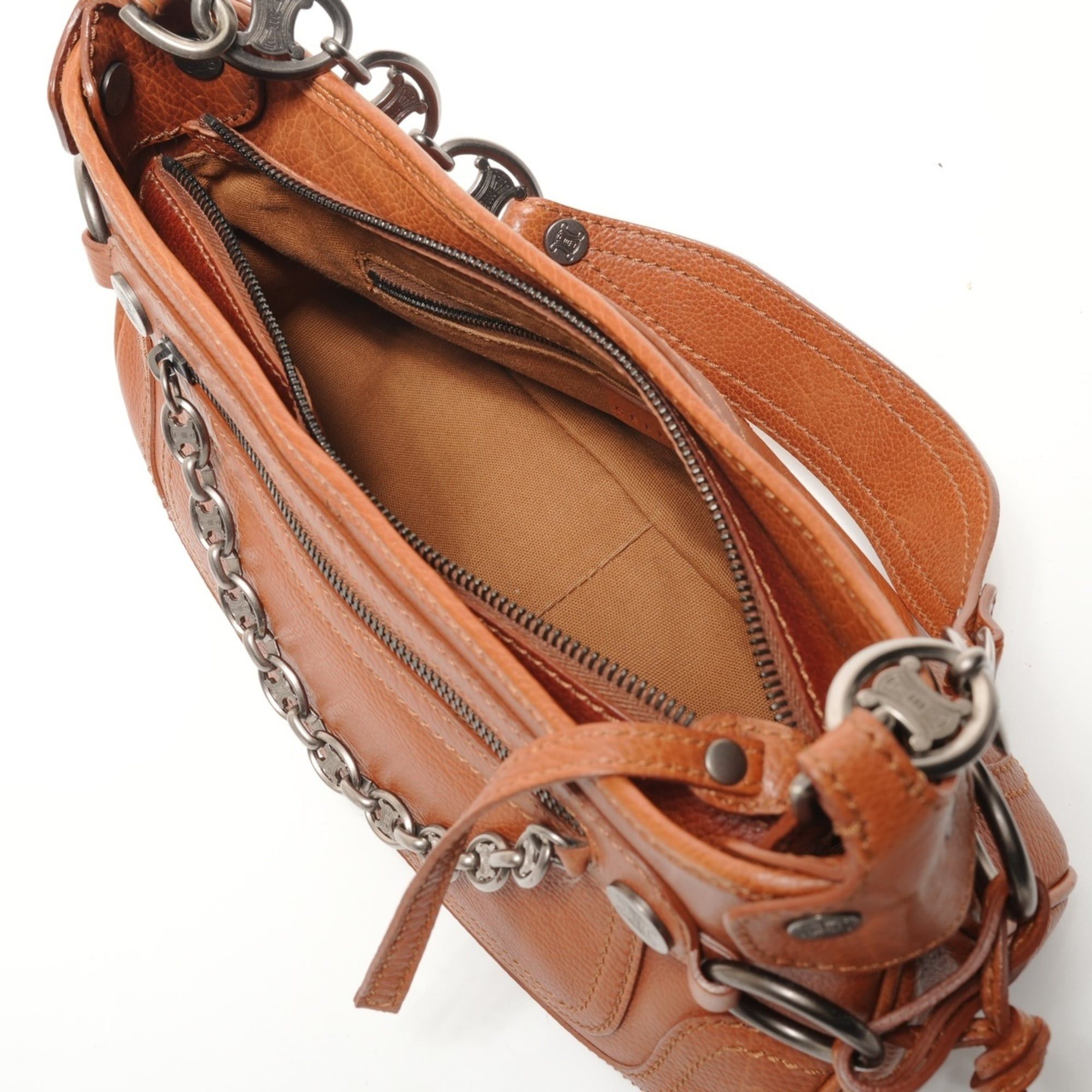 Celine Celine Leather Triomphe Boogie Bag Shoulder Brown Size ONE SIZE - 11 Thumbnail