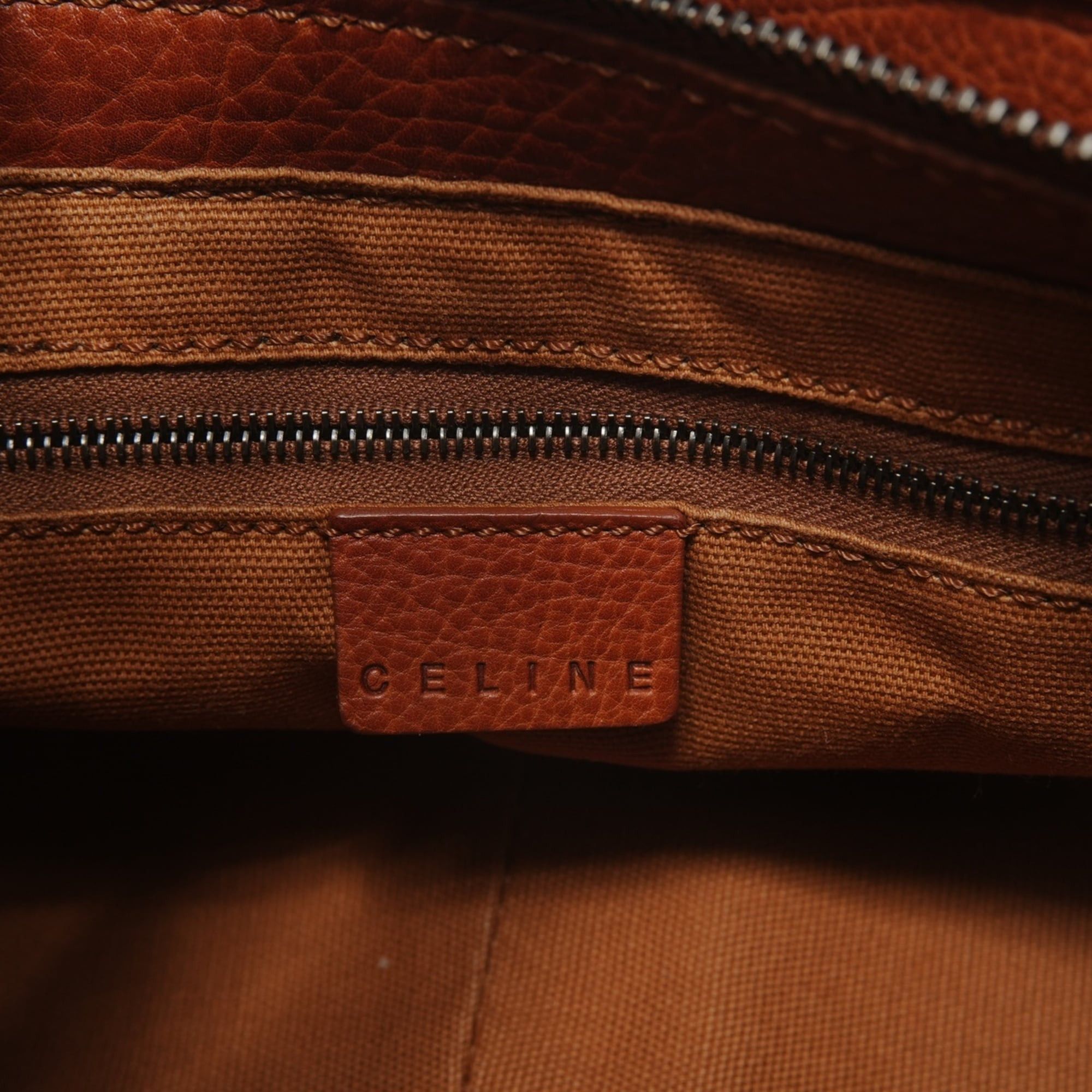 Celine Celine Leather Triomphe Boogie Bag Shoulder Brown Size ONE SIZE - 9 Thumbnail