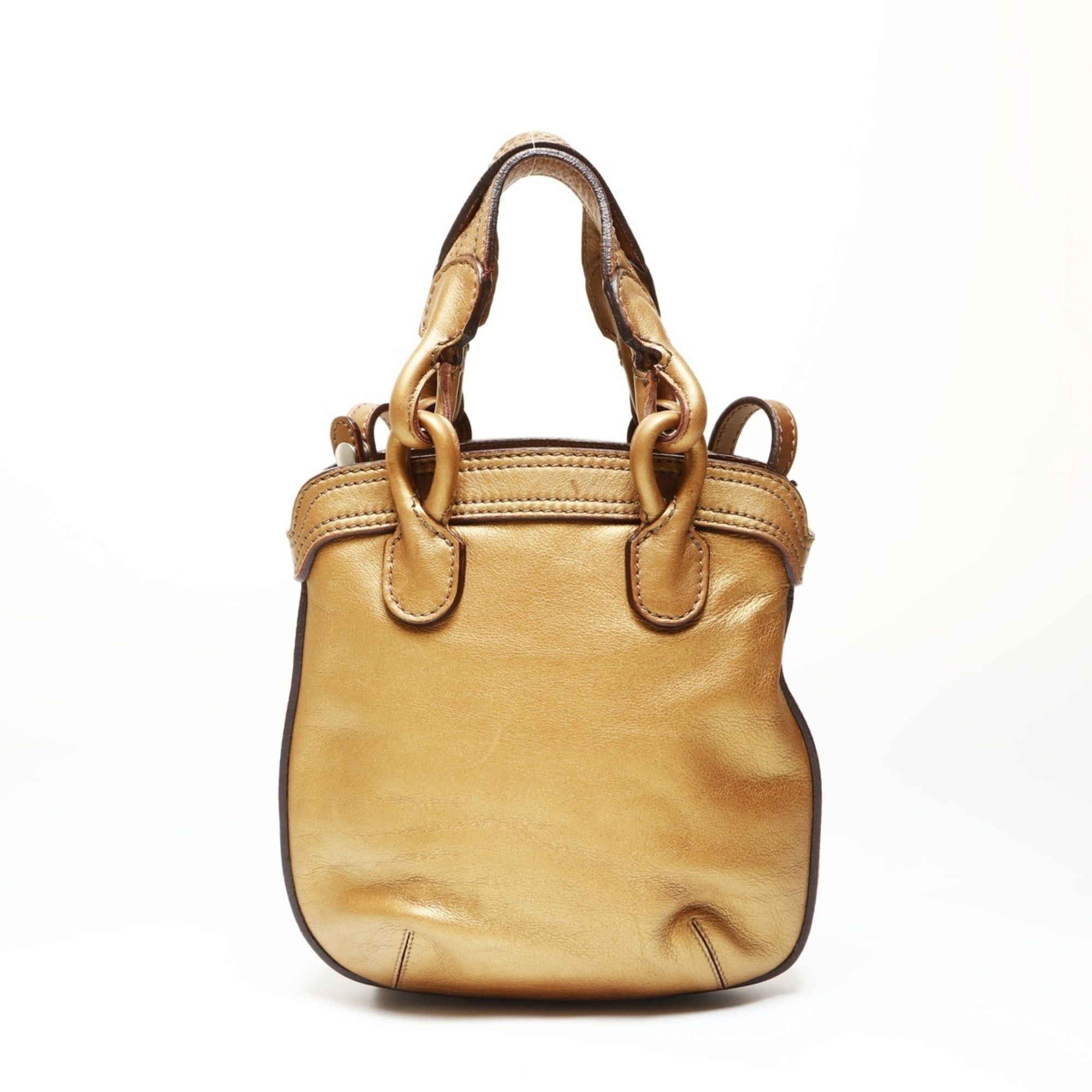Loewe Loewe logo leather 2-way tote bag, gold Size ONE SIZE - 2 Thumbnail
