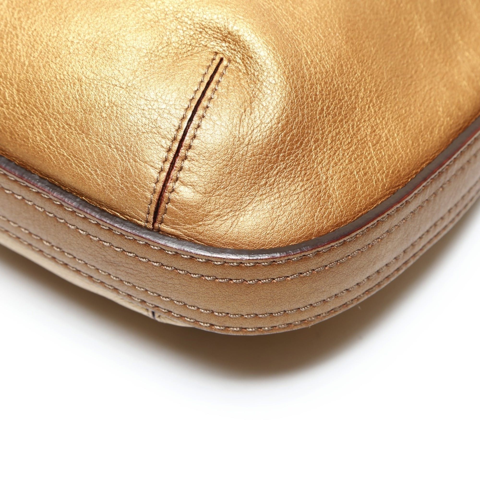 Loewe Loewe logo leather 2-way tote bag, gold Size ONE SIZE - 6 Thumbnail
