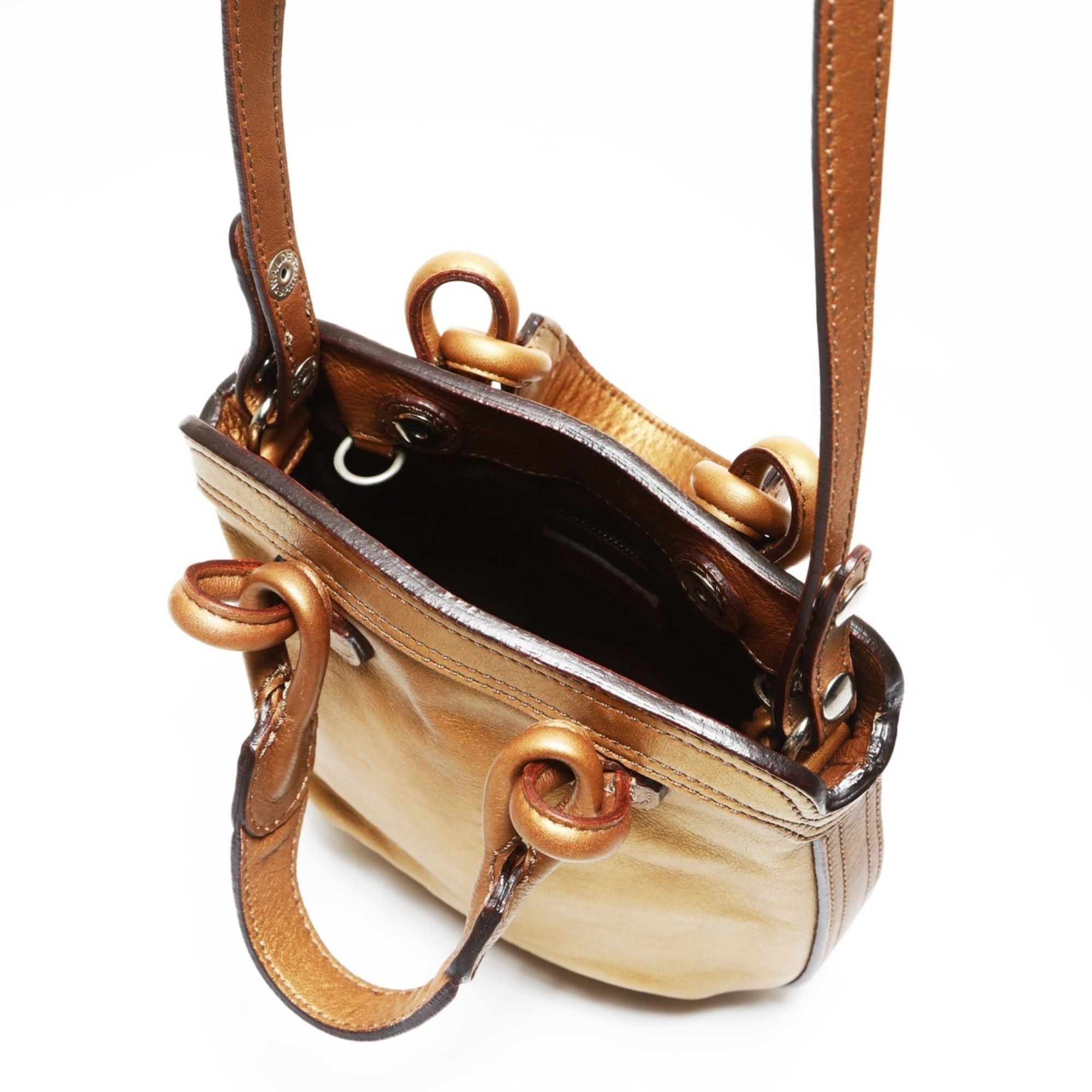 Loewe Loewe logo leather 2-way tote bag, gold Size ONE SIZE - 12 Thumbnail