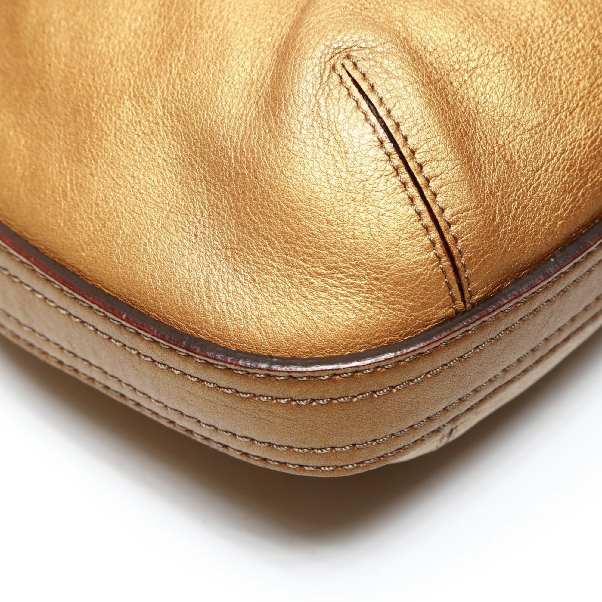 Loewe Loewe logo leather 2-way tote bag, gold Size ONE SIZE - 5 Thumbnail