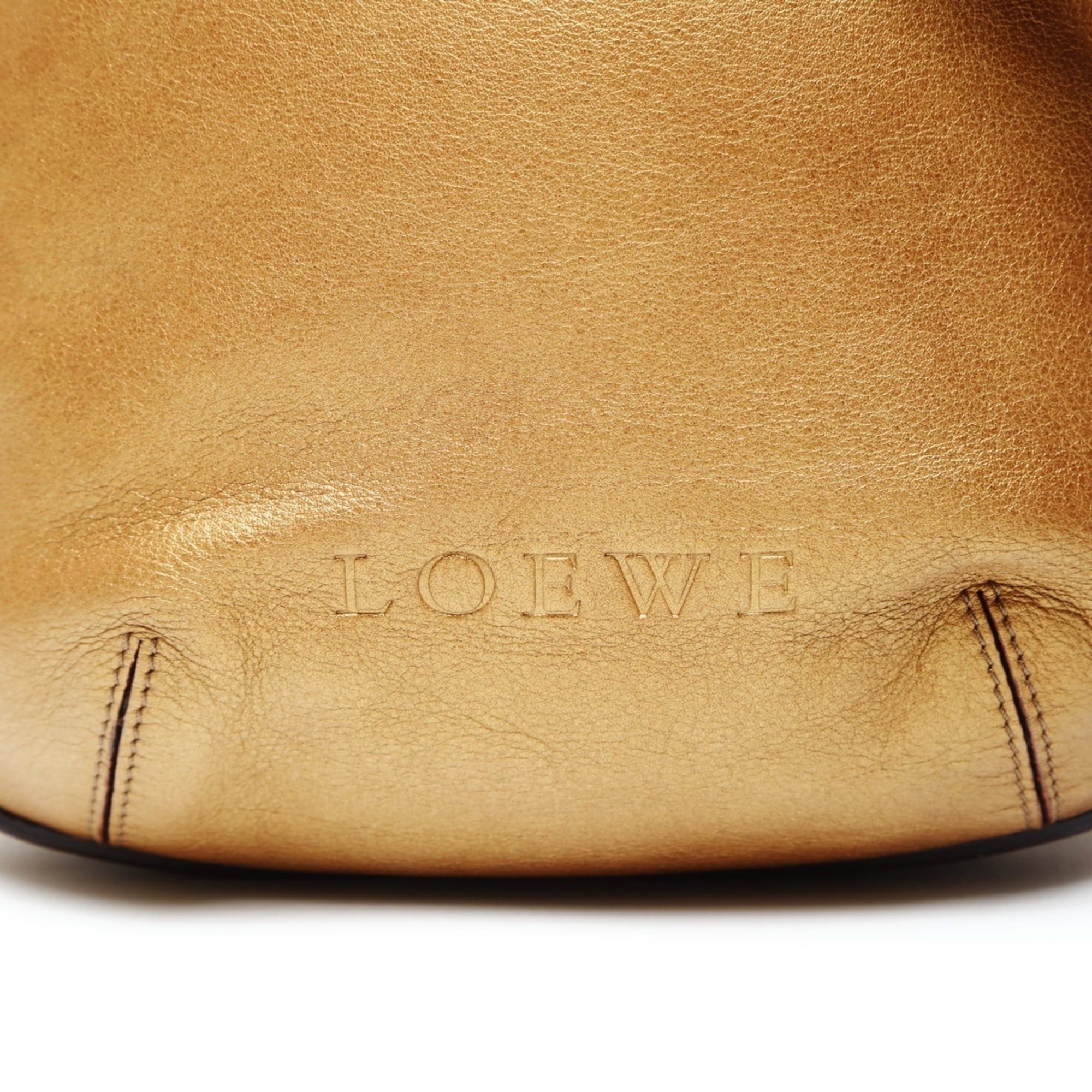 Loewe Loewe logo leather 2-way tote bag, gold Size ONE SIZE - 8 Thumbnail