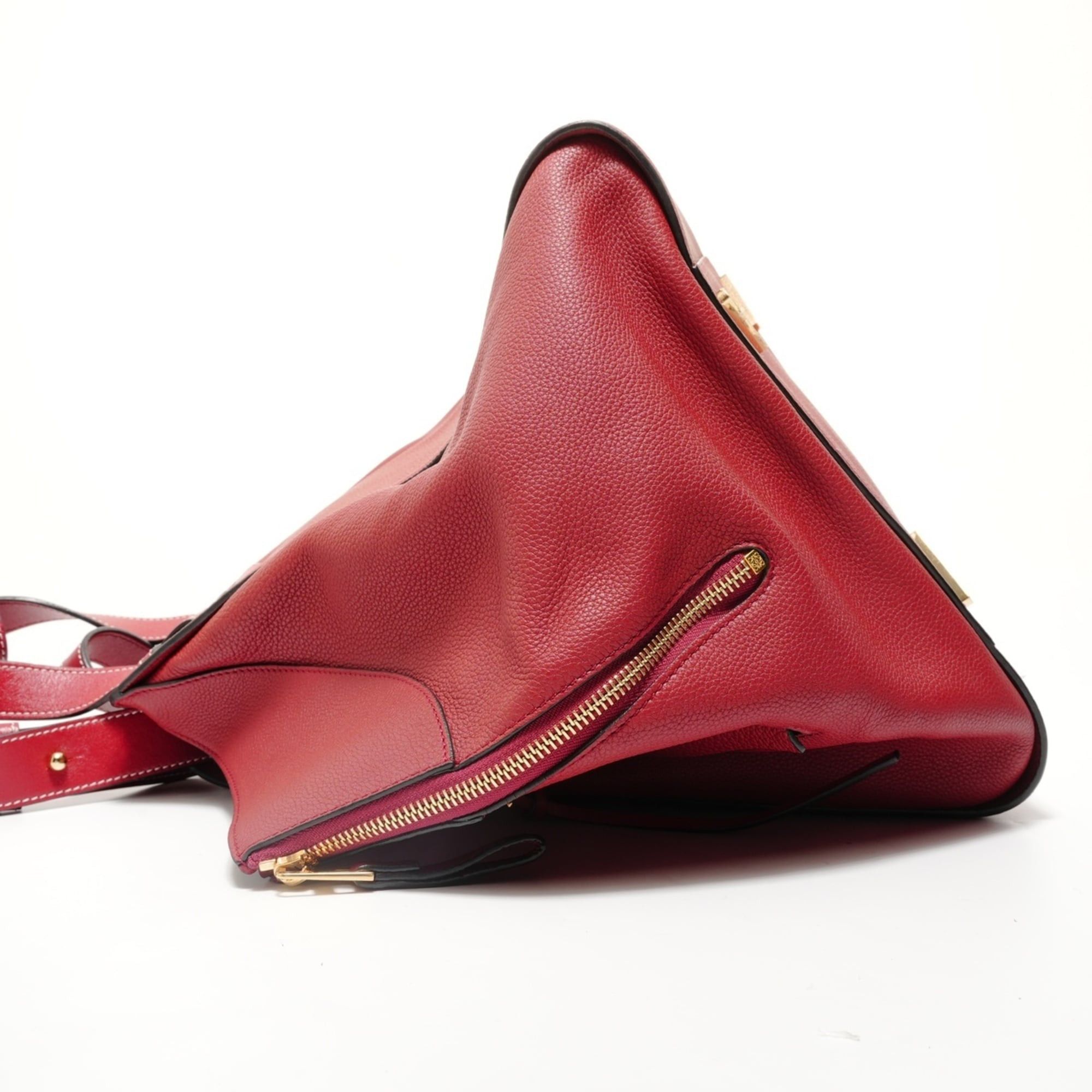 Loewe Loewe Hammock Leather 2-Way Handbag, Red Size ONE SIZE - 3 Thumbnail