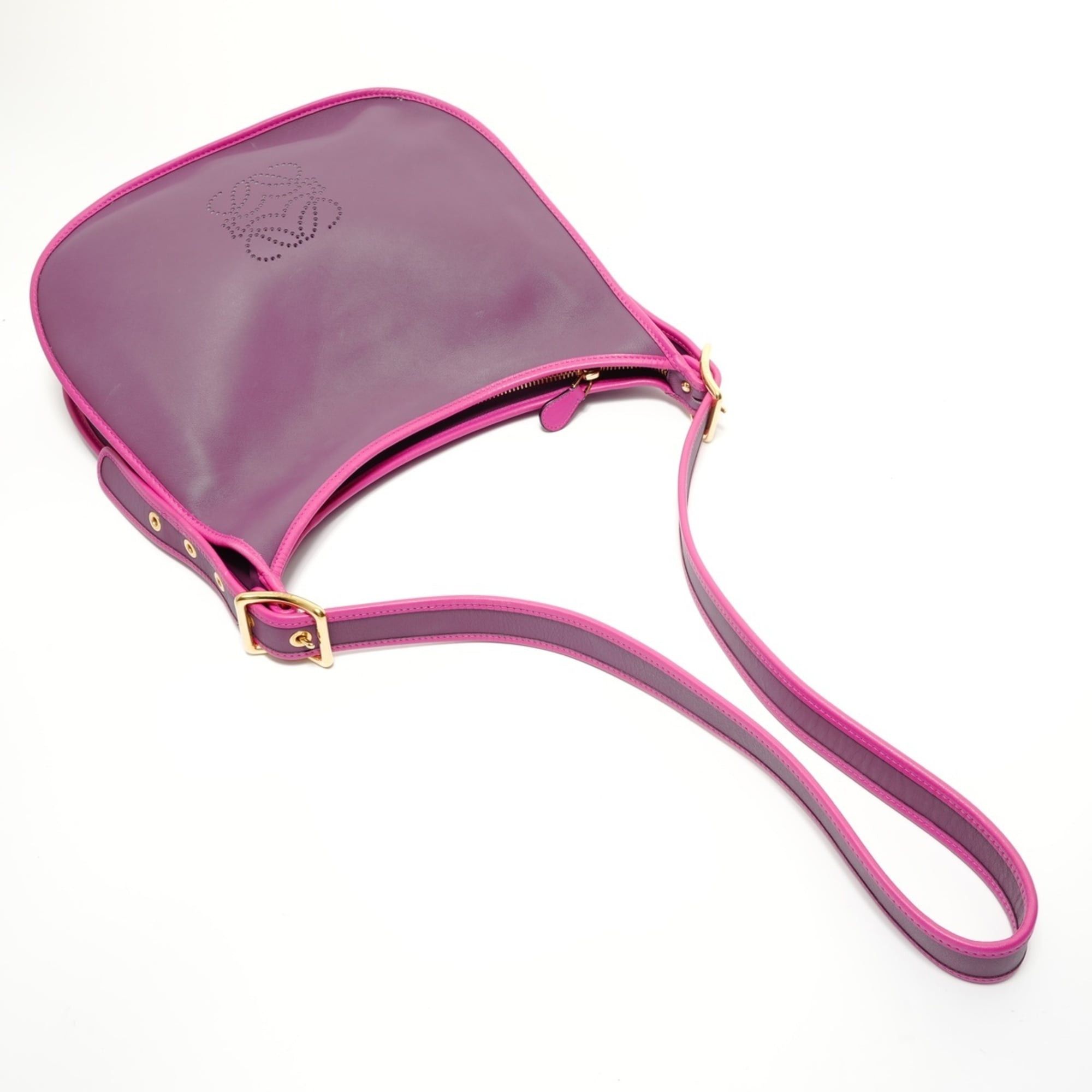 Loewe Loewe Anagram Leather Shoulder Bag, Purple Size ONE SIZE - 8 Thumbnail