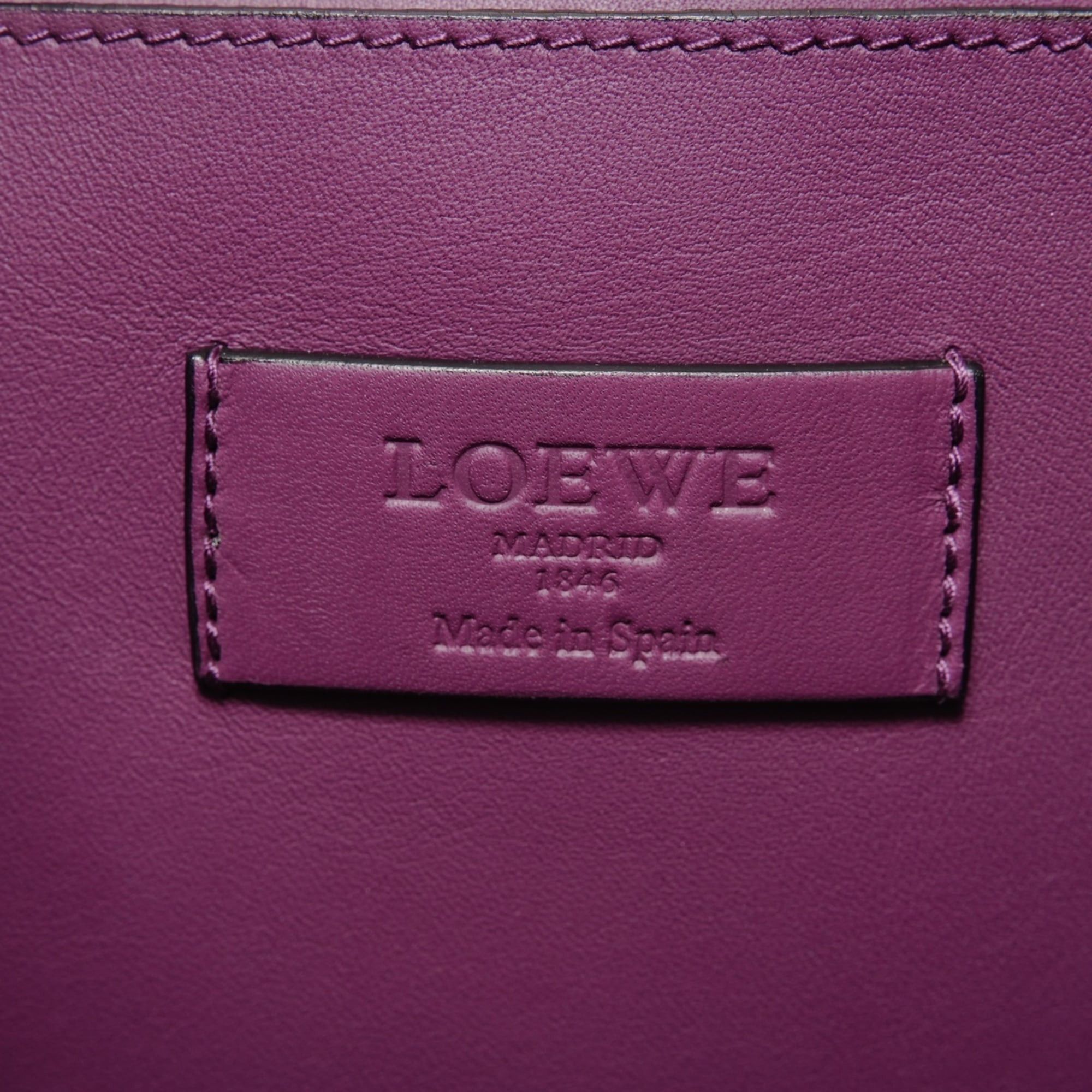 Loewe Loewe Anagram Leather Shoulder Bag, Purple Size ONE SIZE - 9 Thumbnail