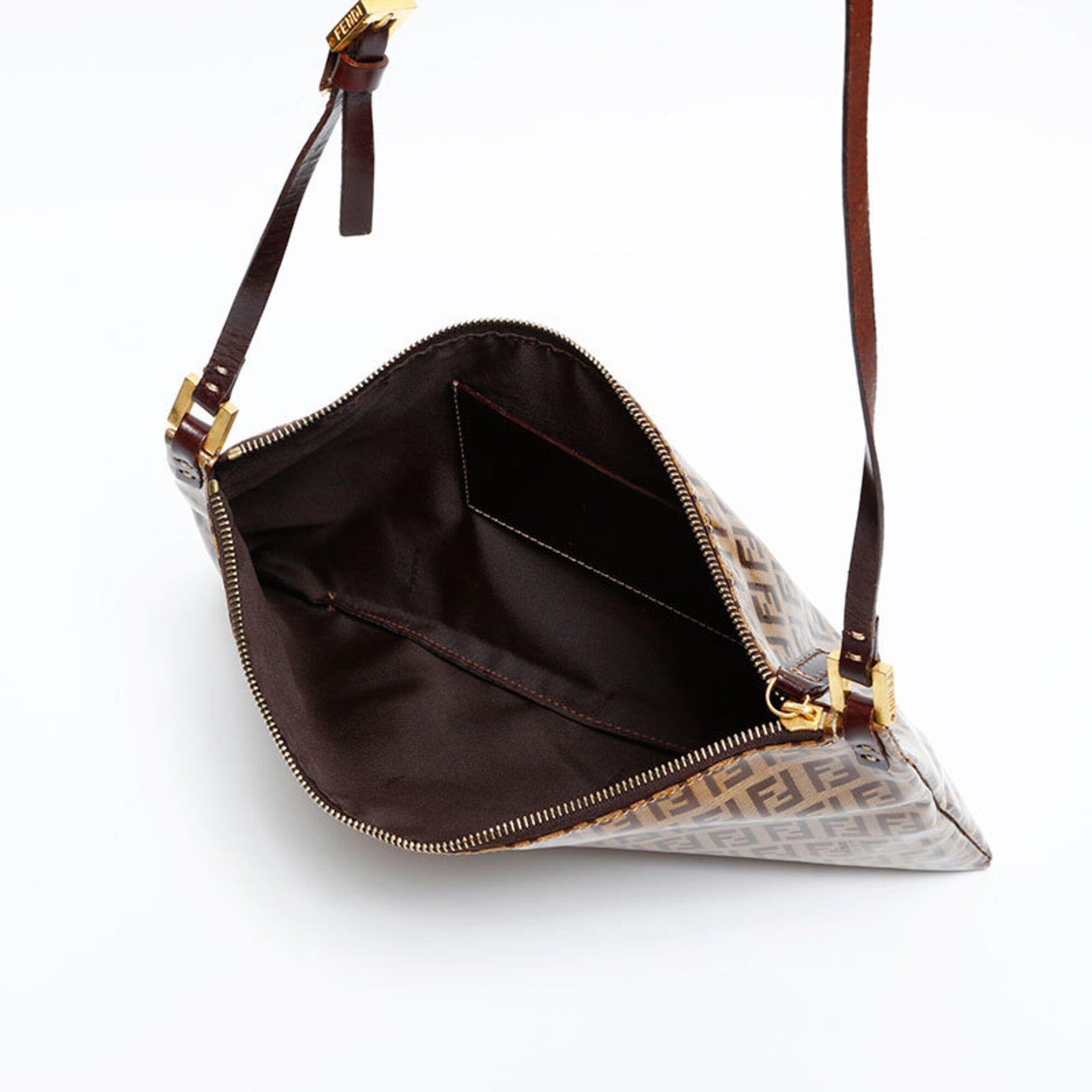 Fendi Fendi Zucchino Shoulder Bag, Brown Size ONE SIZE - 11 Thumbnail