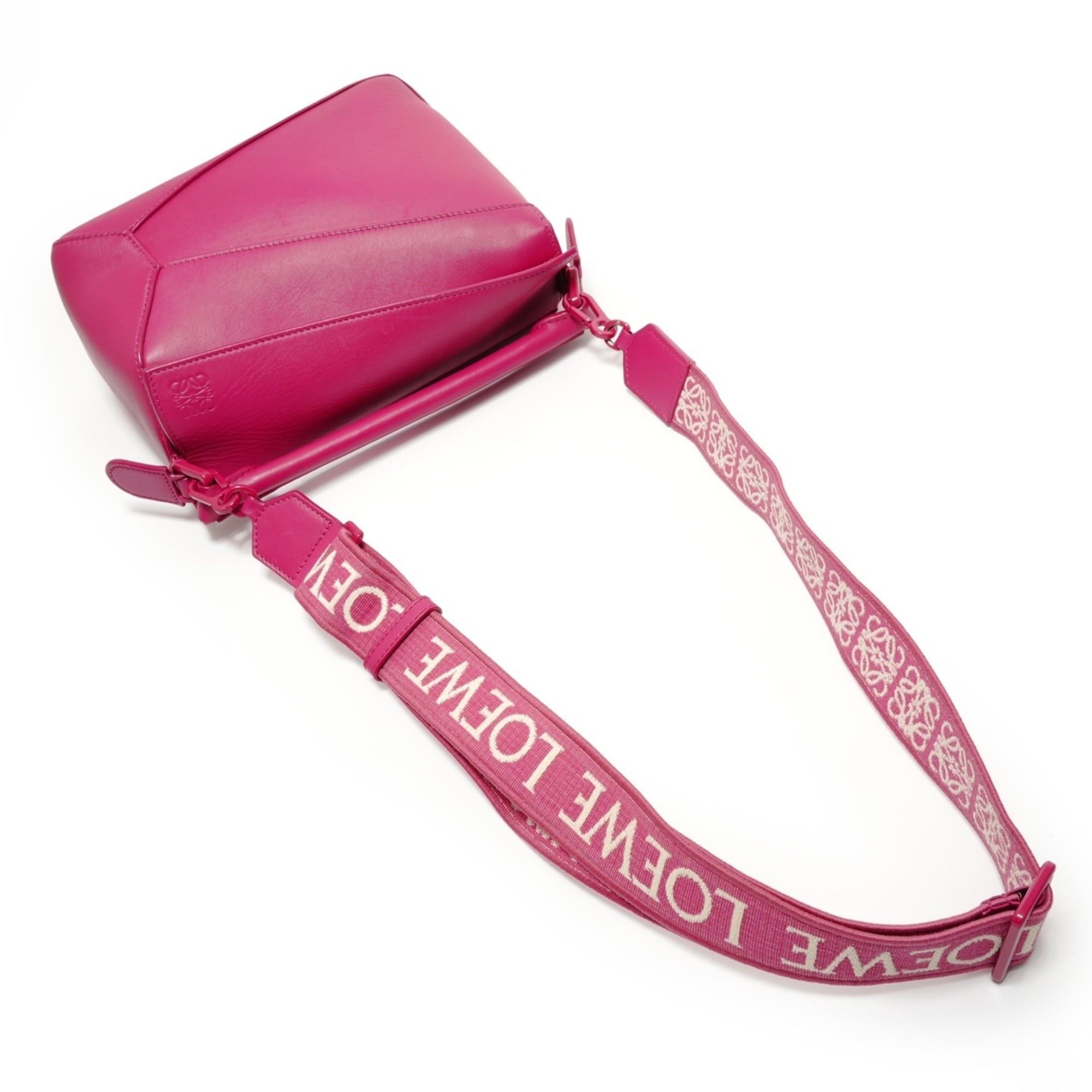 Loewe Loewe Puzzle Edge 2-way Leather Shoulder Bag, Pink Size ONE SIZE - 8 Thumbnail