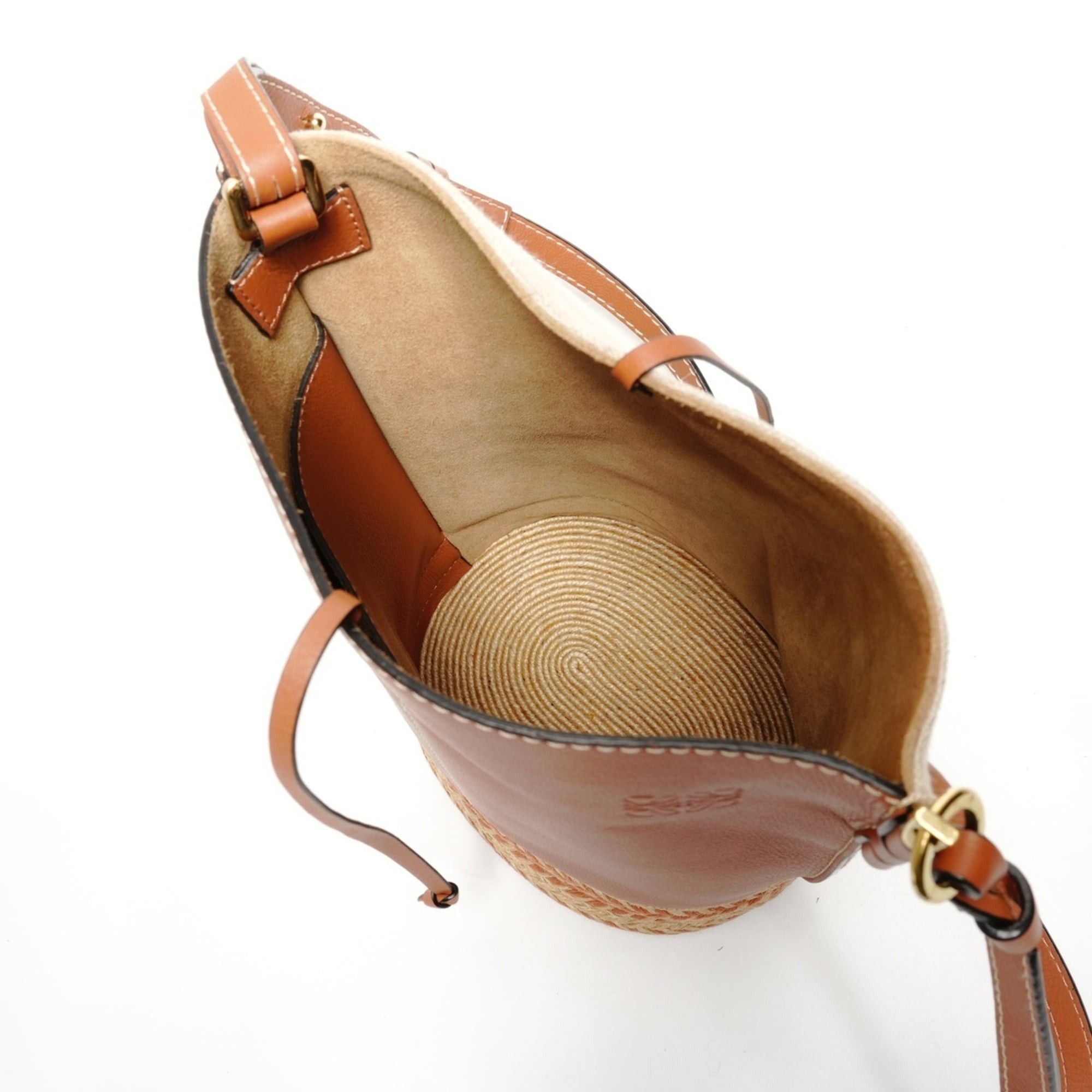 Loewe Loewe Gate Bucket Anagram Leather Shoulder Bag, Brown Size ONE SIZE - 11 Thumbnail