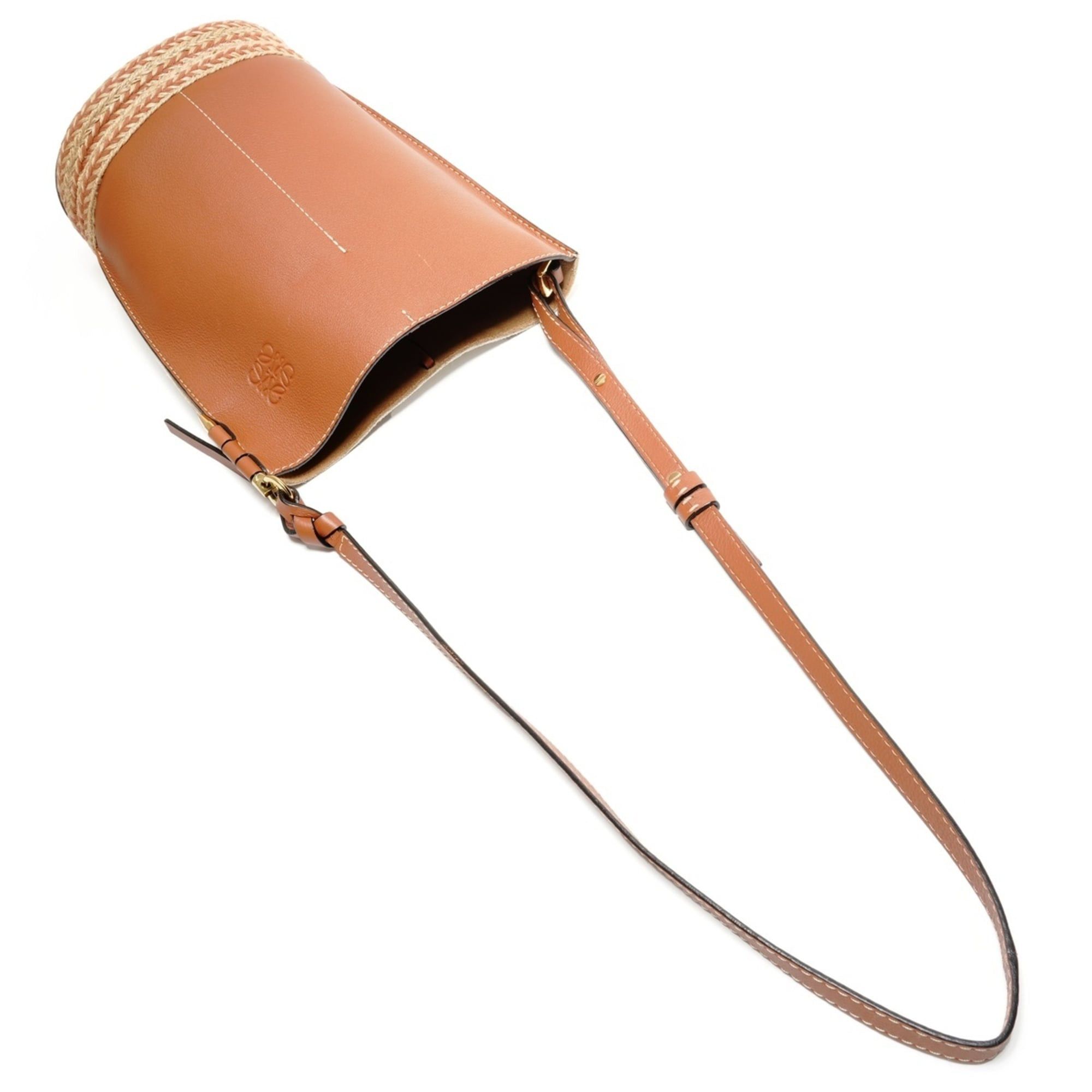 Loewe Loewe Gate Bucket Anagram Leather Shoulder Bag, Brown Size ONE SIZE - 8 Thumbnail